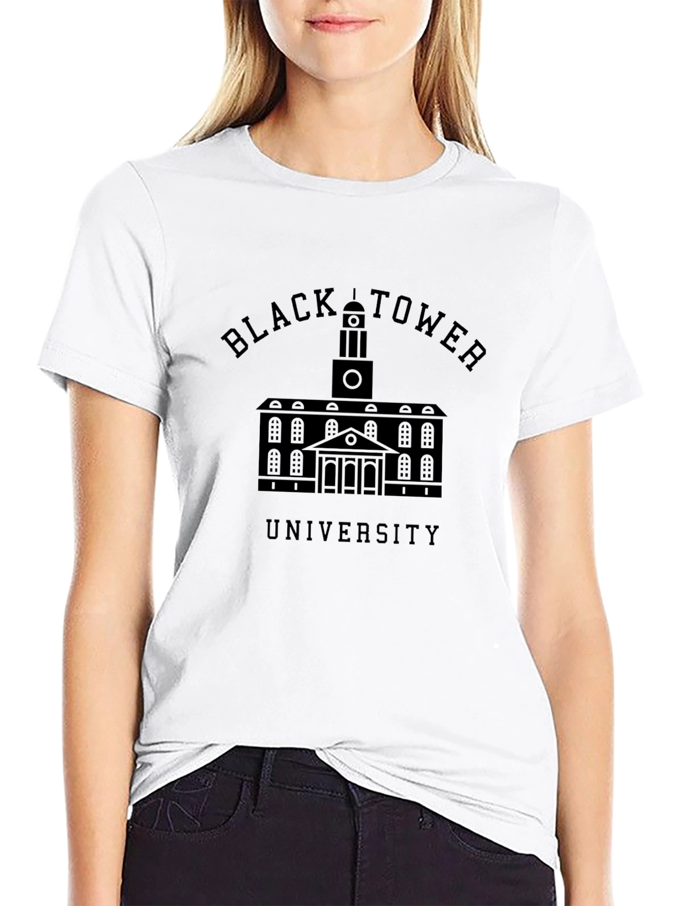 Black Tower University Graphic Tee