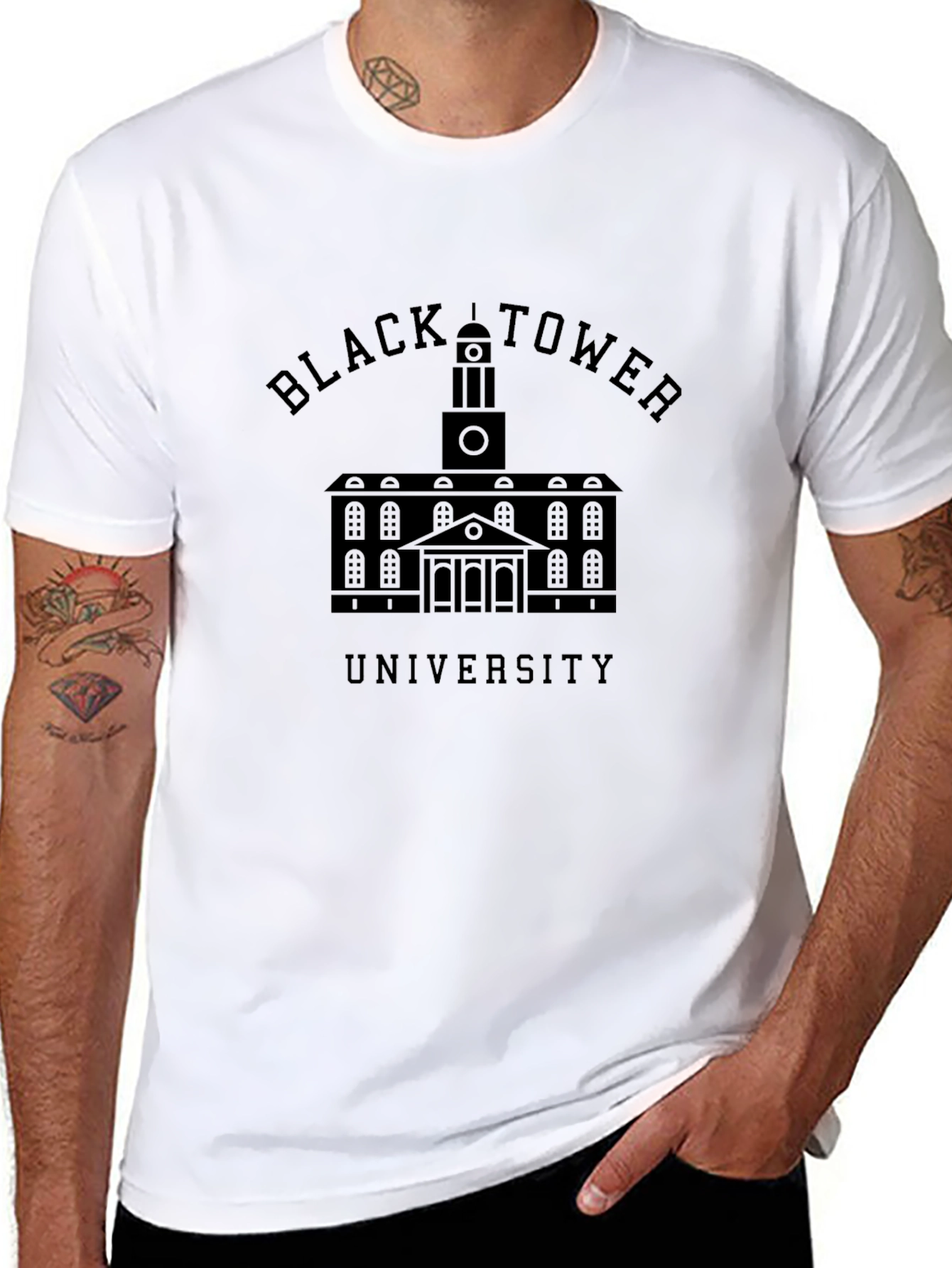 Black Tower University Graphic Tee