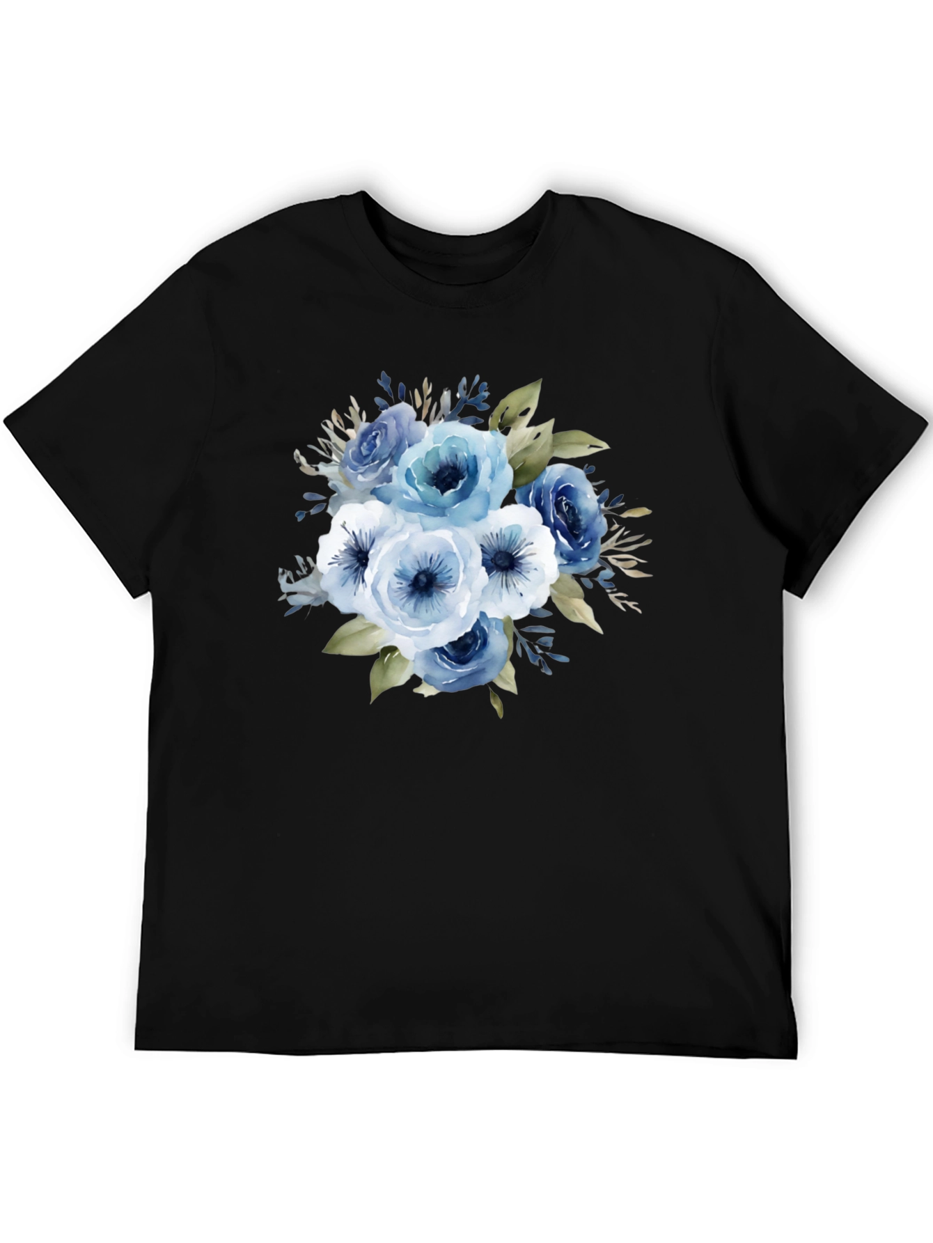 Floral Bouquet Graphic T-Shirt - Black Cotton Tee