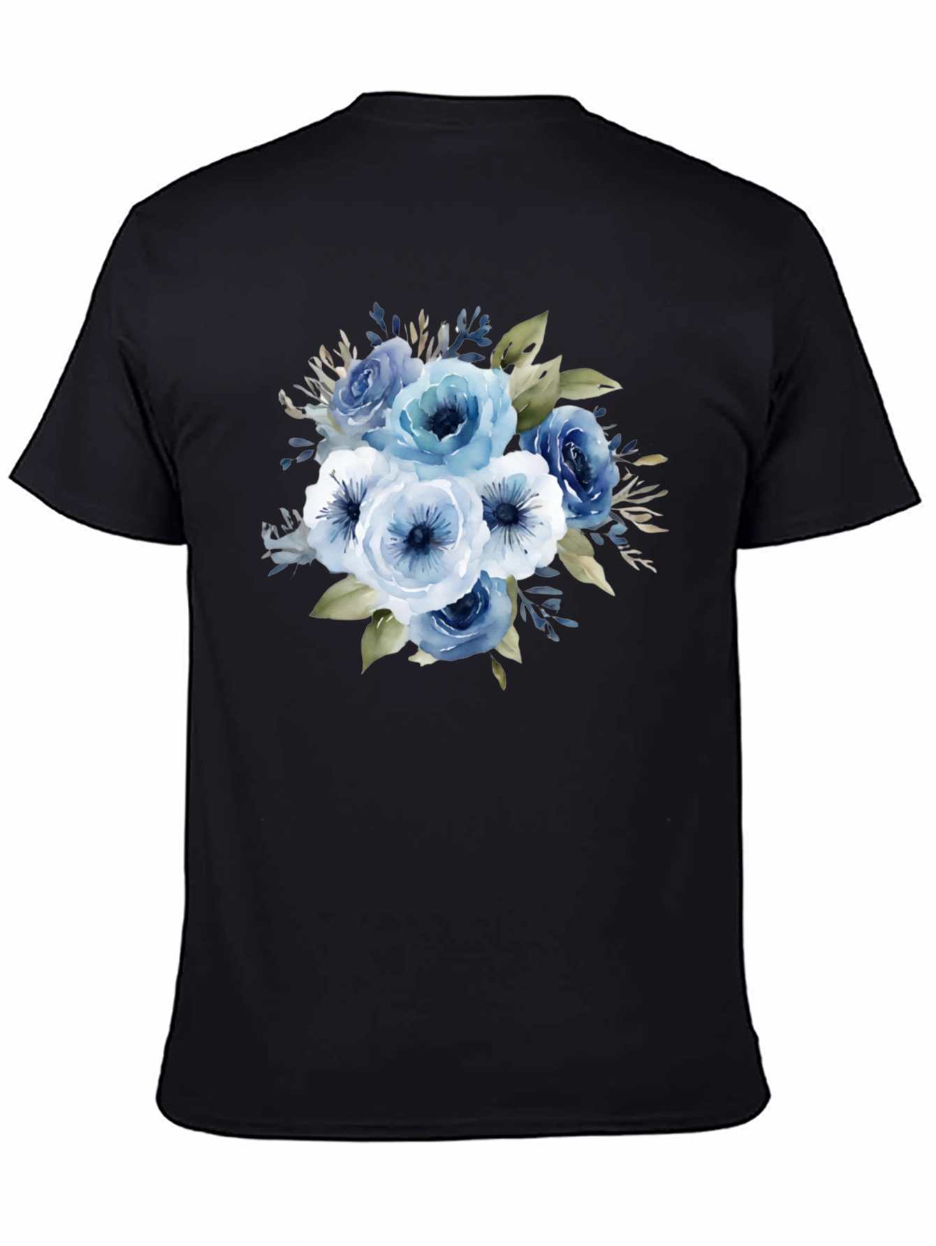 Floral Bouquet Graphic T-Shirt - Black Cotton Tee