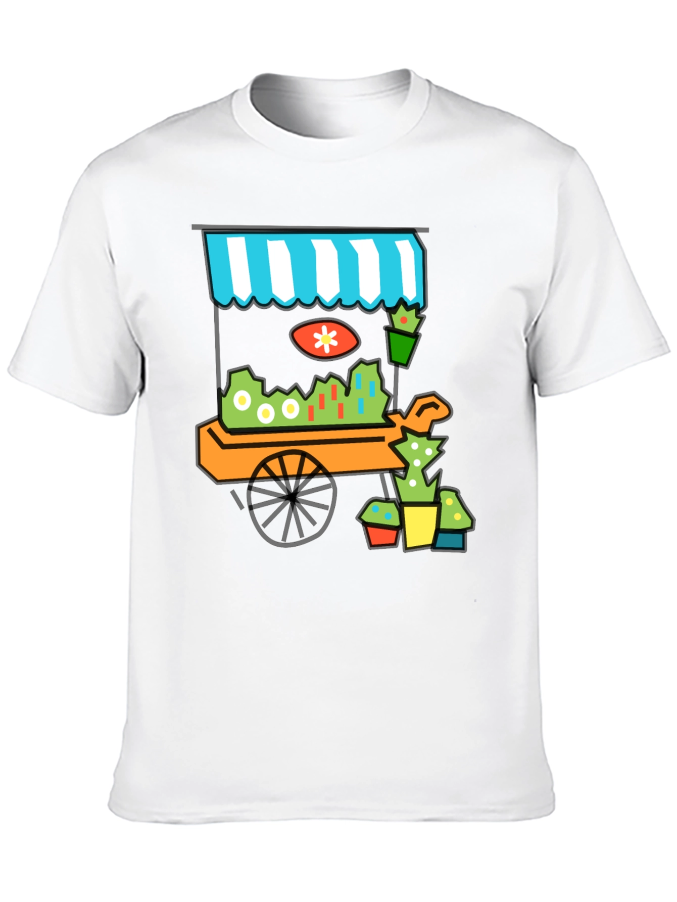 Cool Cactus Cart Black T-Shirt