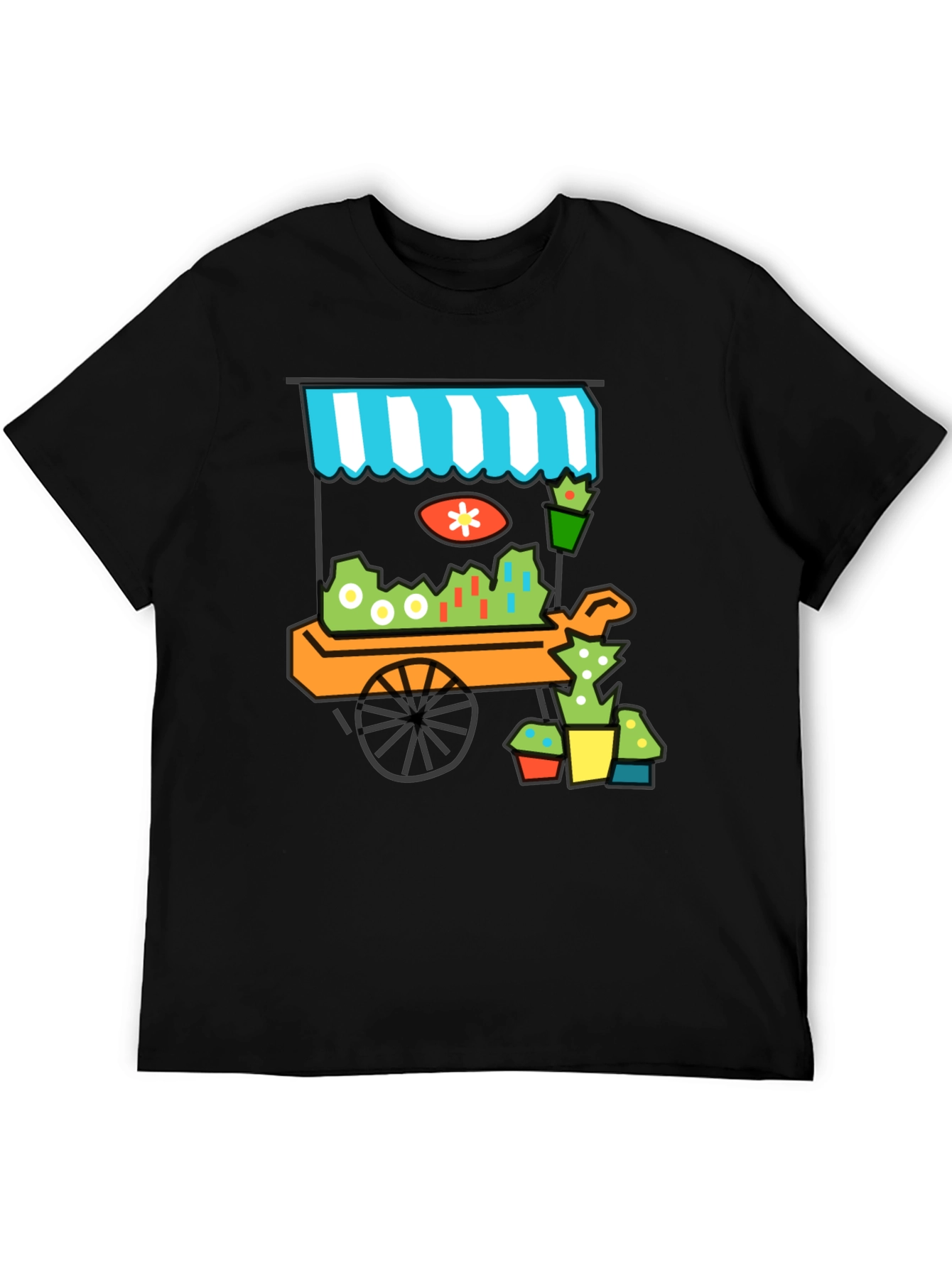 Cool Cactus Cart Black T-Shirt