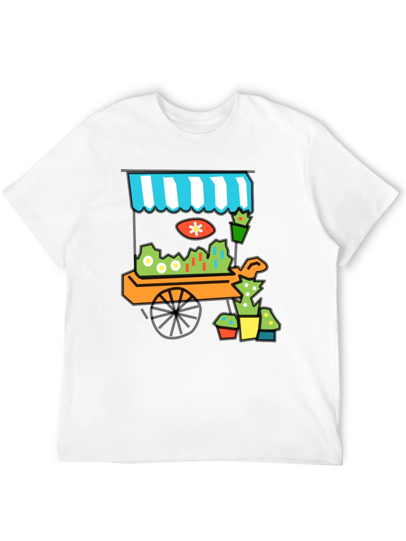 Cool Cactus Cart Black T-Shirt