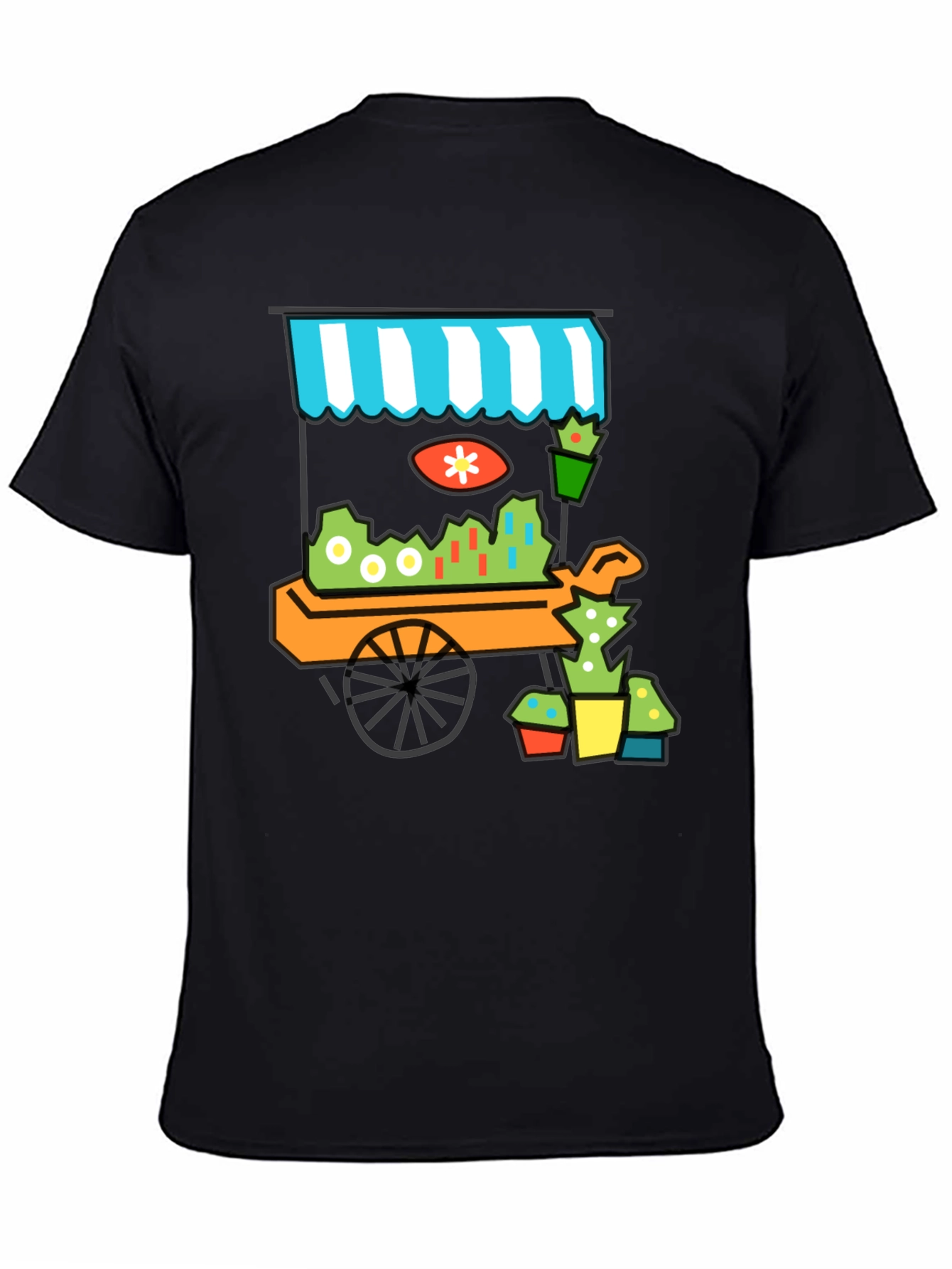 Cool Cactus Cart Black T-Shirt