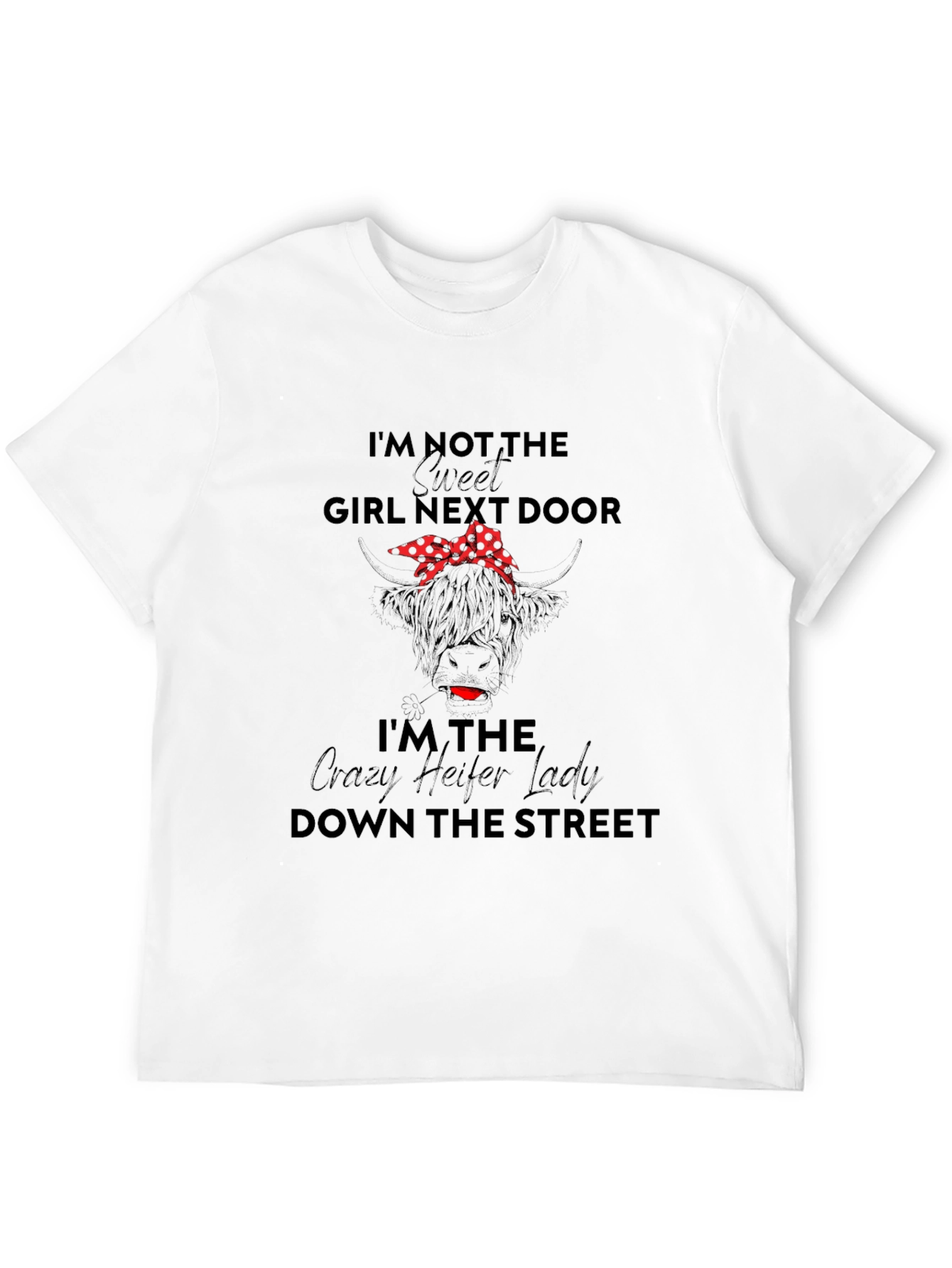 Crazy Heifer Lady Graphic Tee - Novelty Statement Shirt