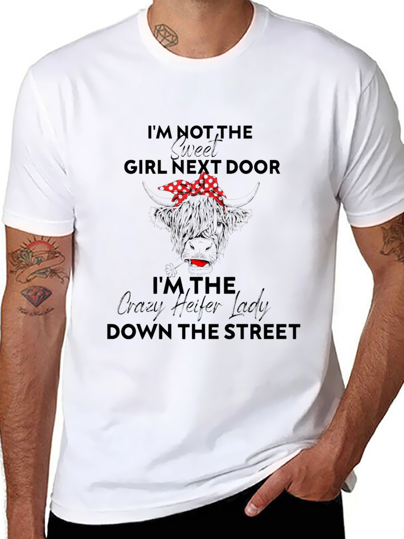 Crazy Heifer Lady Graphic Tee - Novelty Statement Shirt