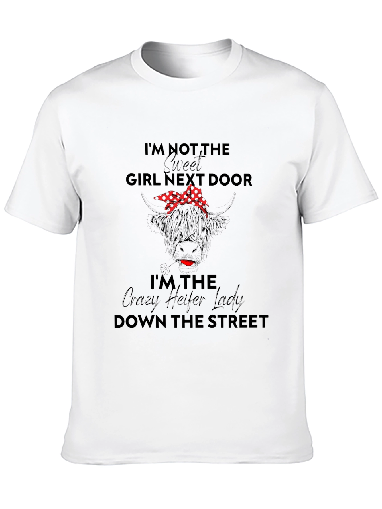 Crazy Heifer Lady Graphic Tee - Novelty Statement Shirt