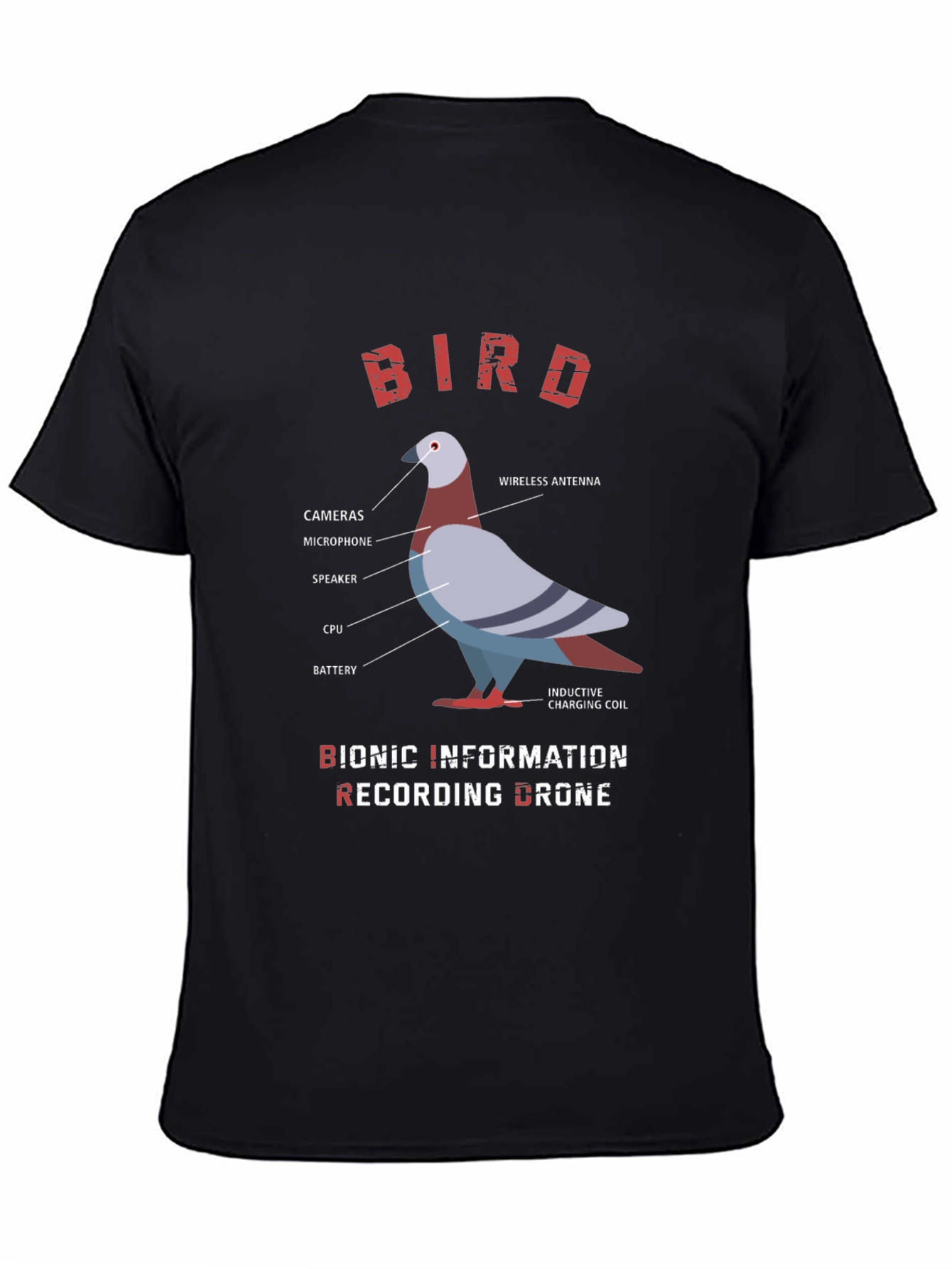 Bionic Bird Drone T-Shirt - Conspiracy Theory Tee