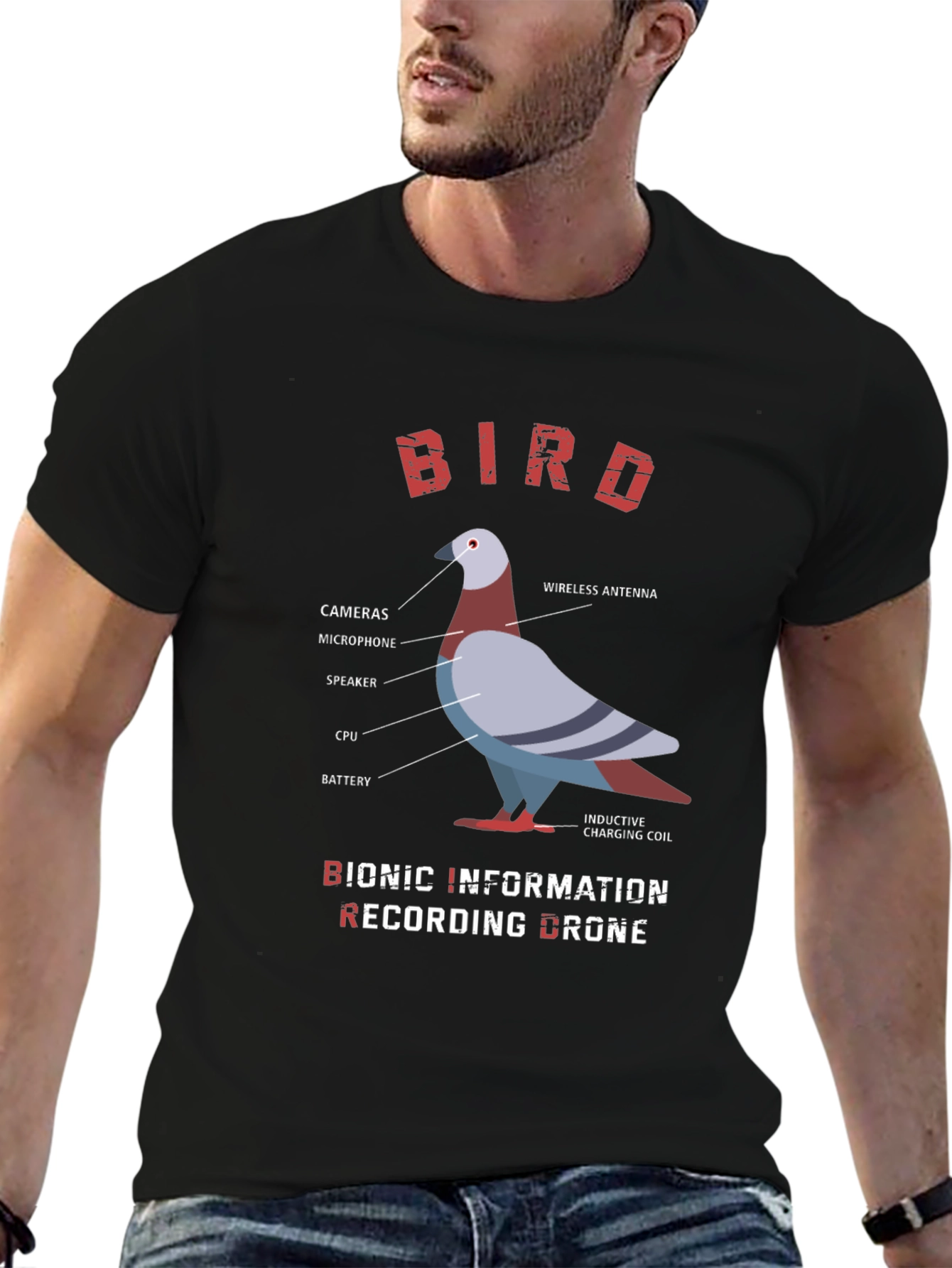 Bionic Bird Drone T-Shirt - Conspiracy Theory Tee