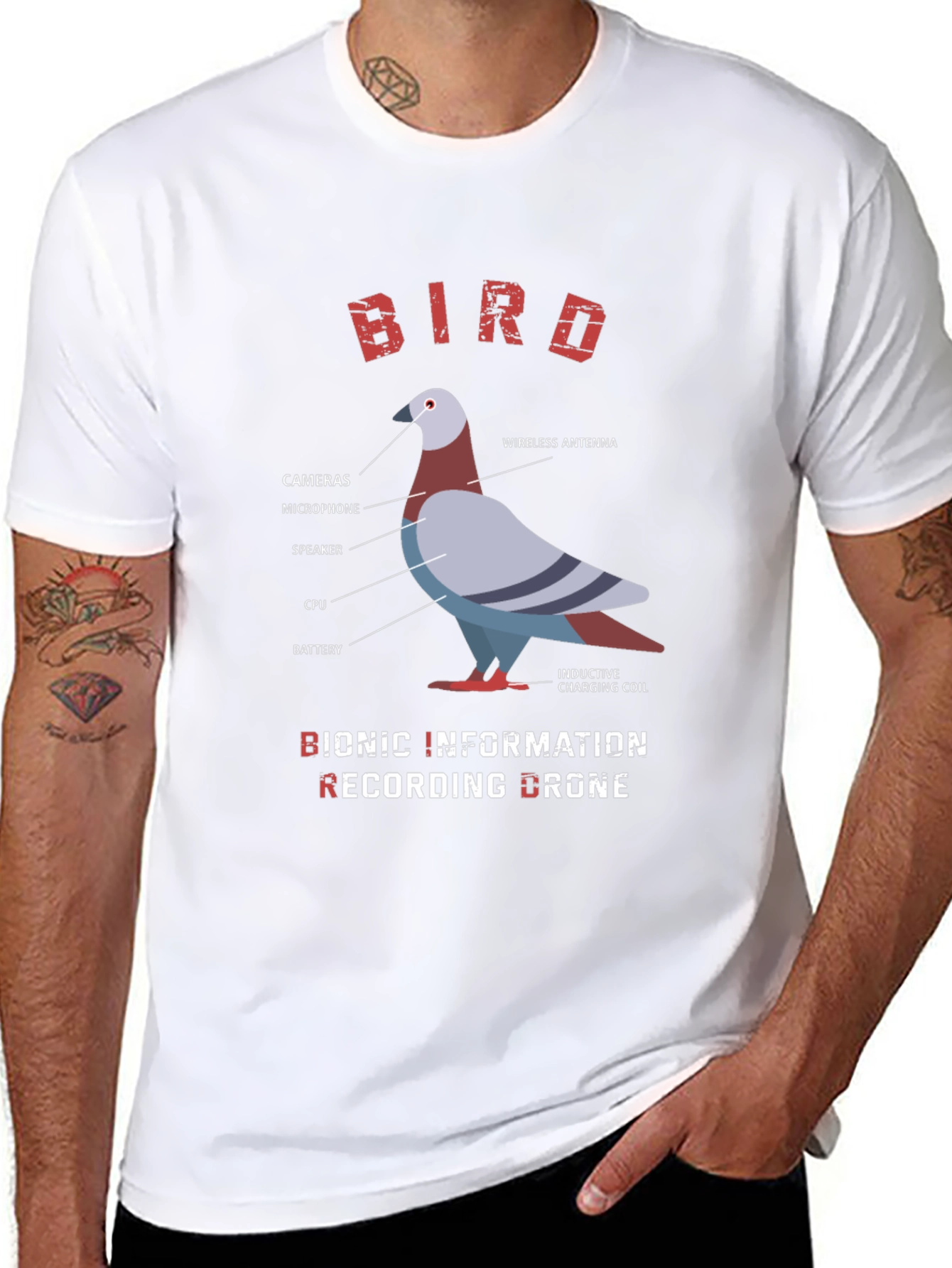 Bionic Bird Drone T-Shirt - Conspiracy Theory Tee