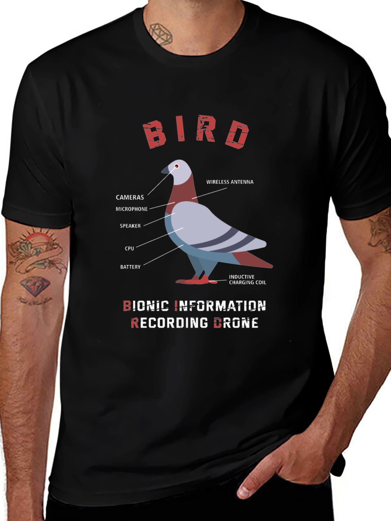 Bionic Bird Drone T-Shirt - Conspiracy Theory Tee