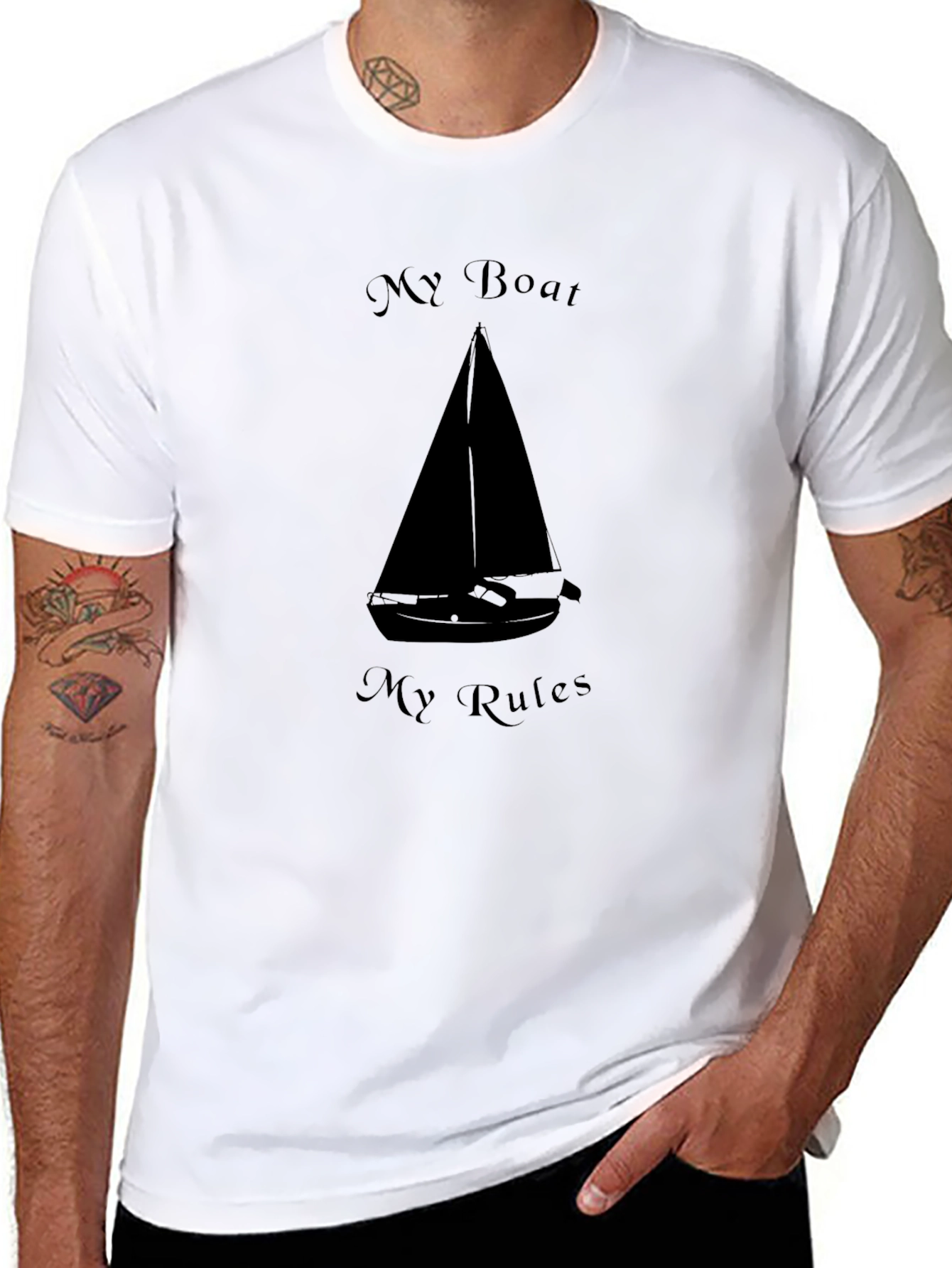 My Boat My Rules T-Shirt - Black Sailing Tee
