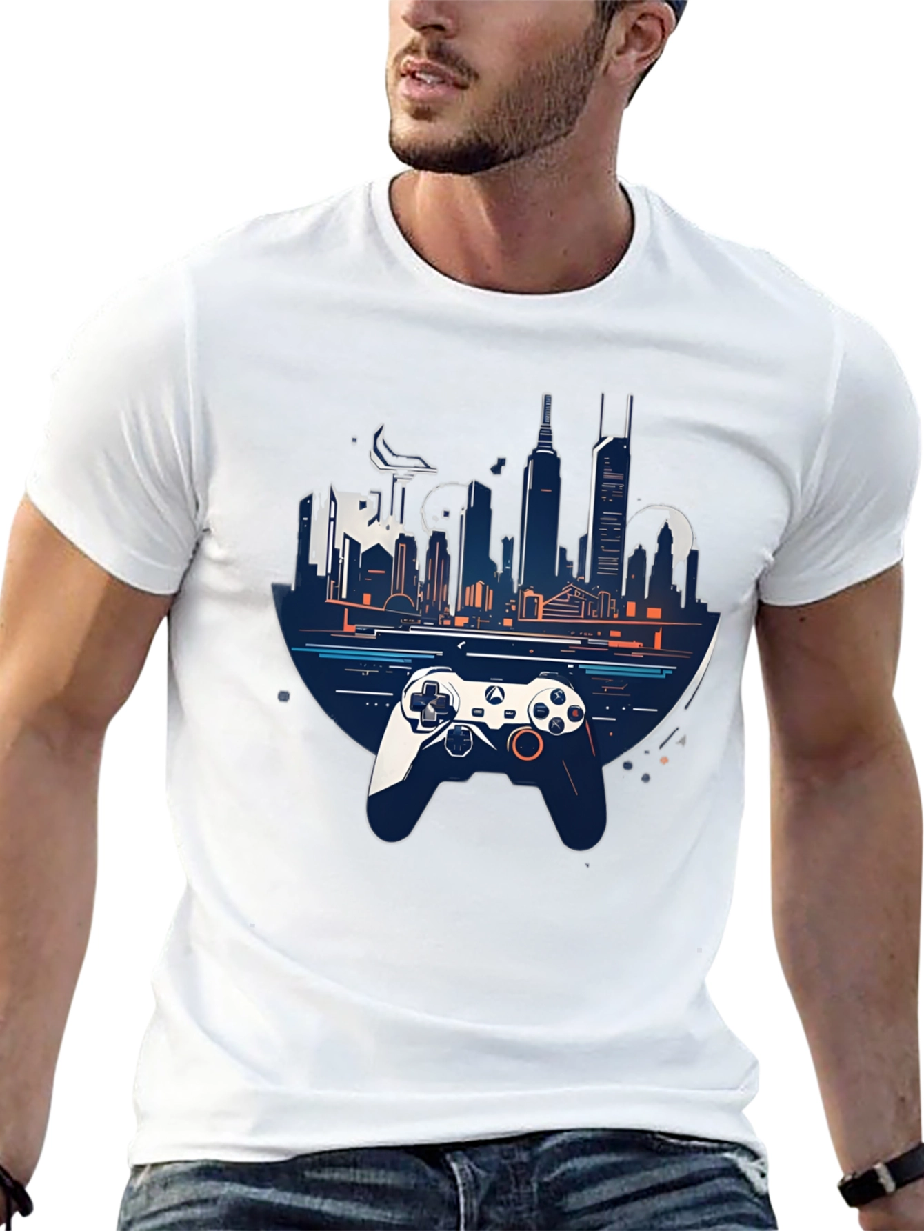 Gaming City T-Shirt - Stylish Controller Design