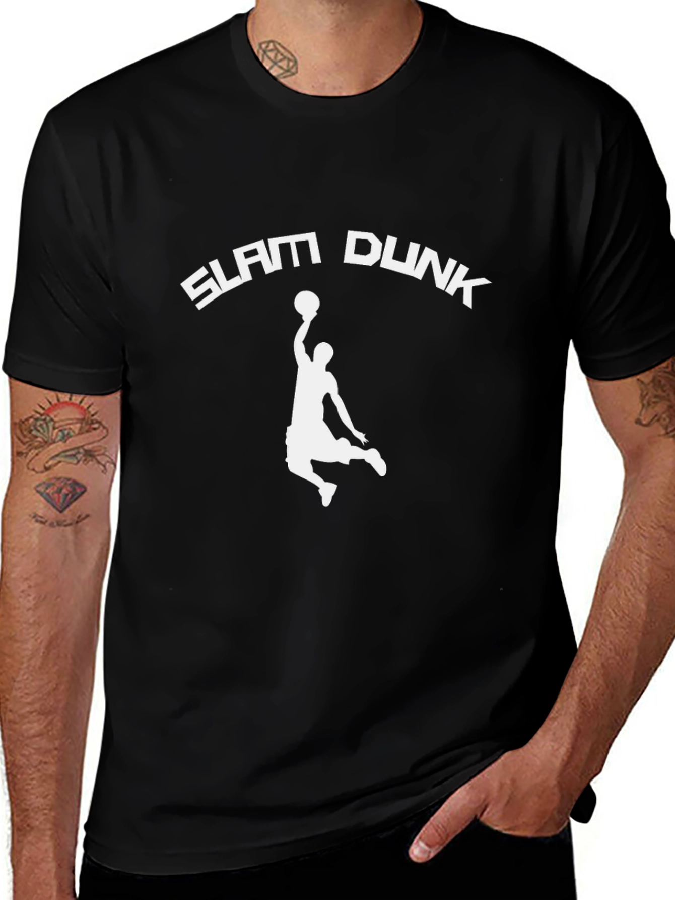 Slam Dunk Graphic T-Shirt - Black Cotton Tee