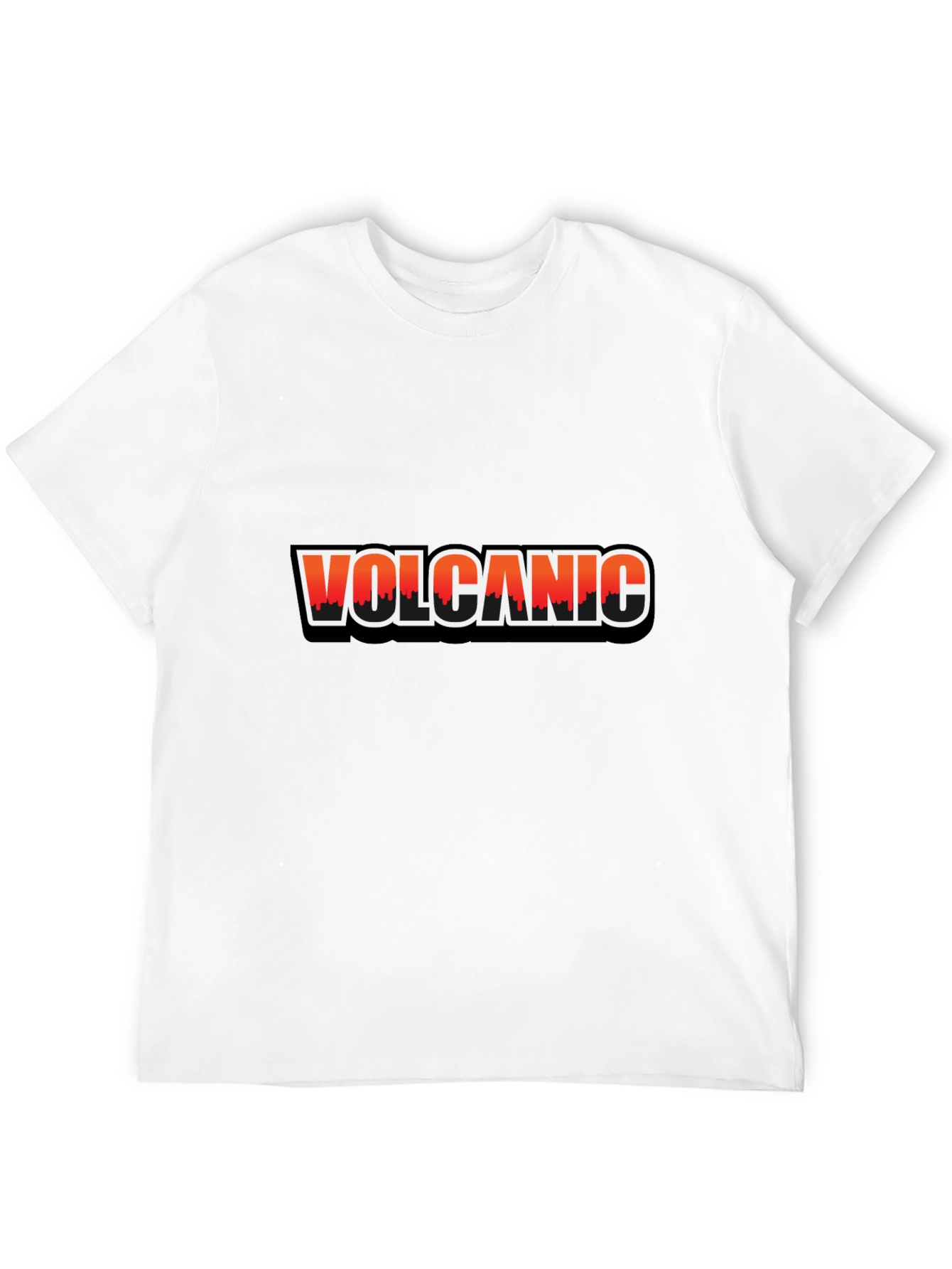 Volcanic Graphic Print Black T-Shirt