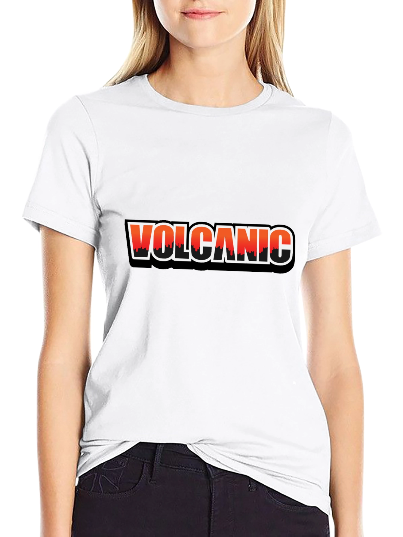 Volcanic Graphic Print Black T-Shirt