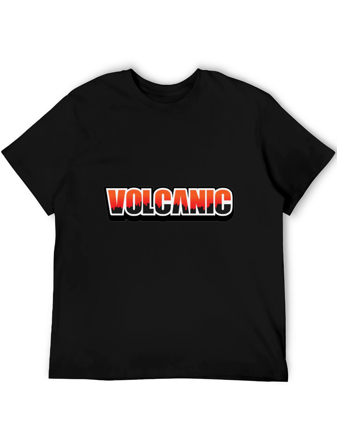 Volcanic Graphic Print Black T-Shirt