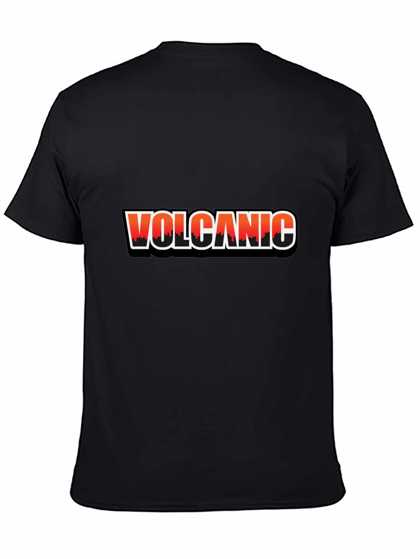 Volcanic Graphic Print Black T-Shirt