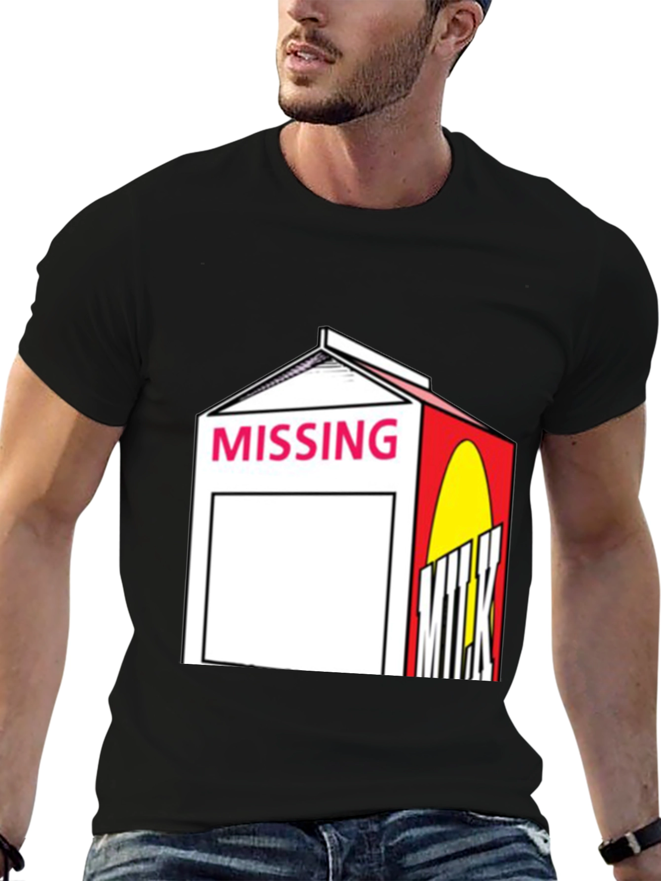 Missing Milk Carton Graphic Tee - Black