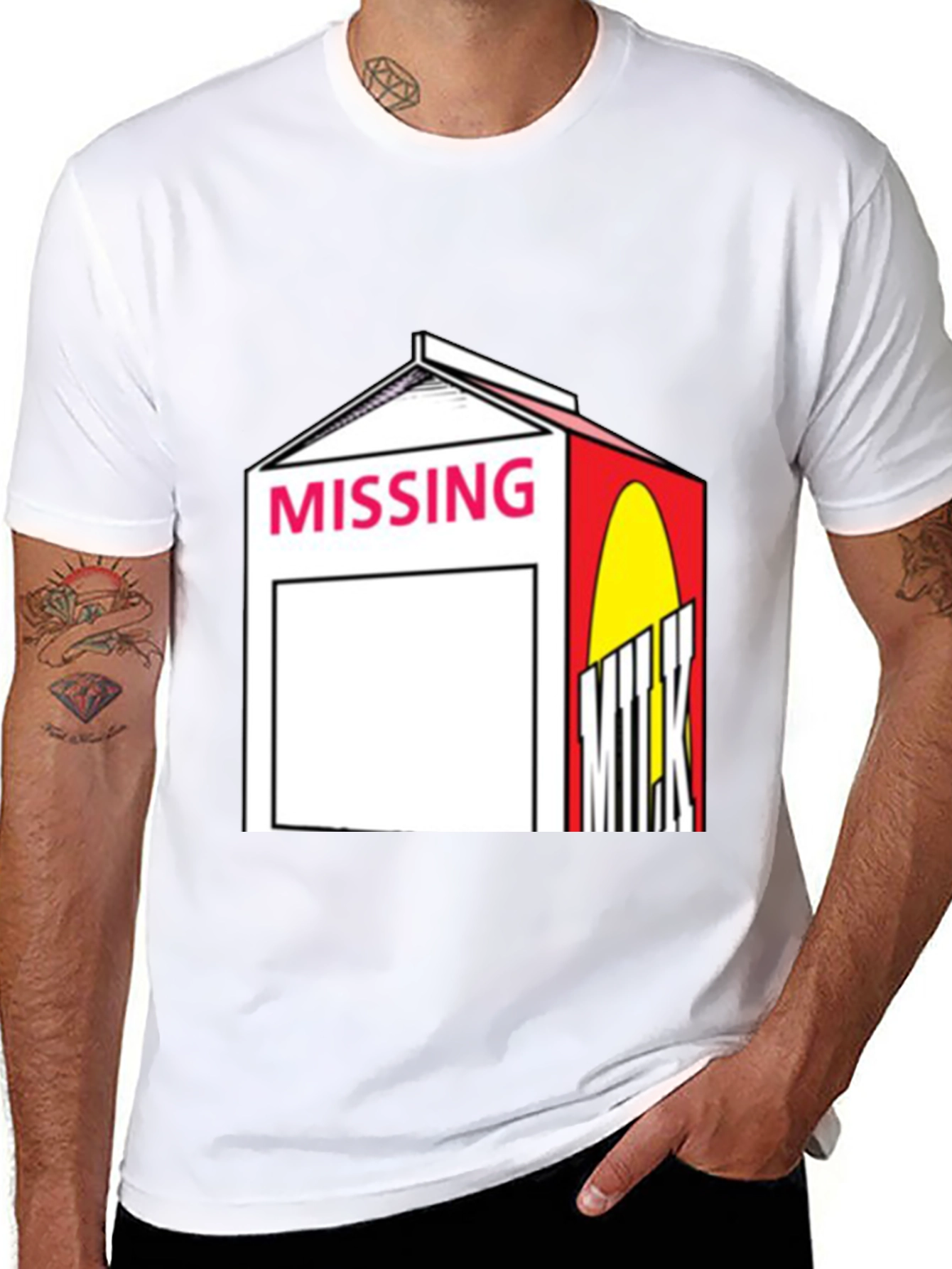 Missing Milk Carton Graphic Tee - Black