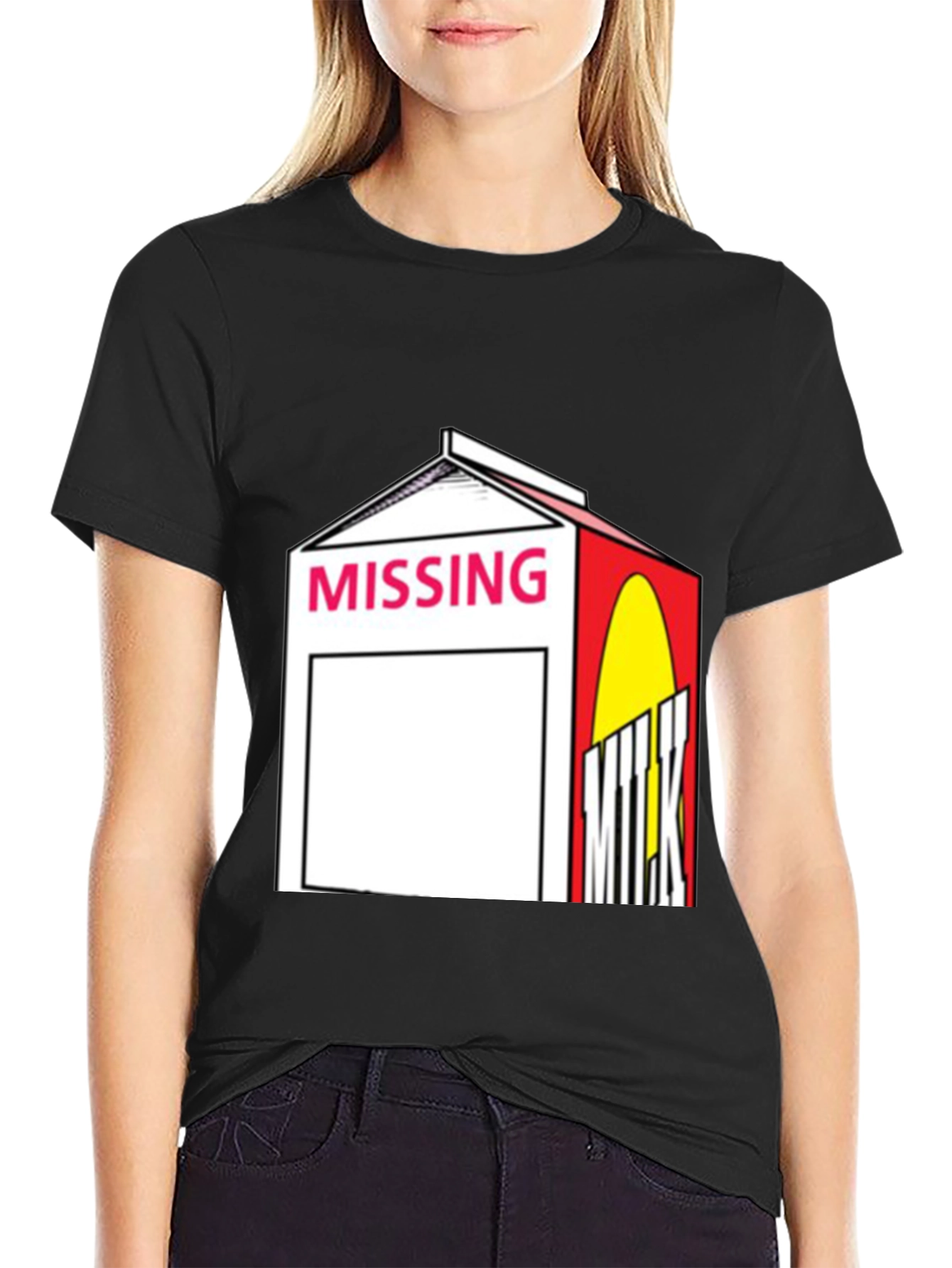 Missing Milk Carton Graphic Tee - Black