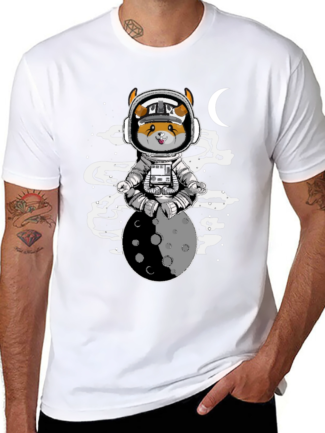 Astronaut Dog on the Moon T-Shirt
