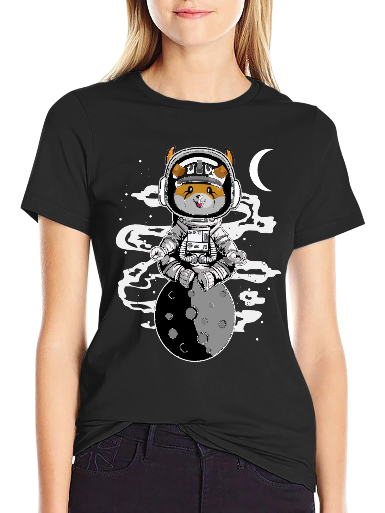 Astronaut Dog on the Moon T-Shirt