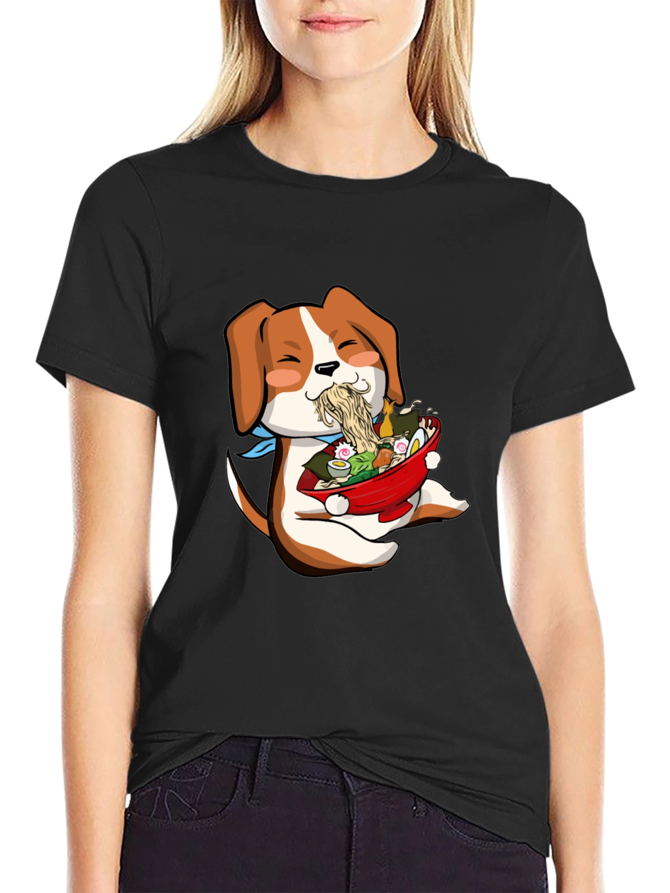 Dog Ramen Lover T-Shirt - Cute Anime Style