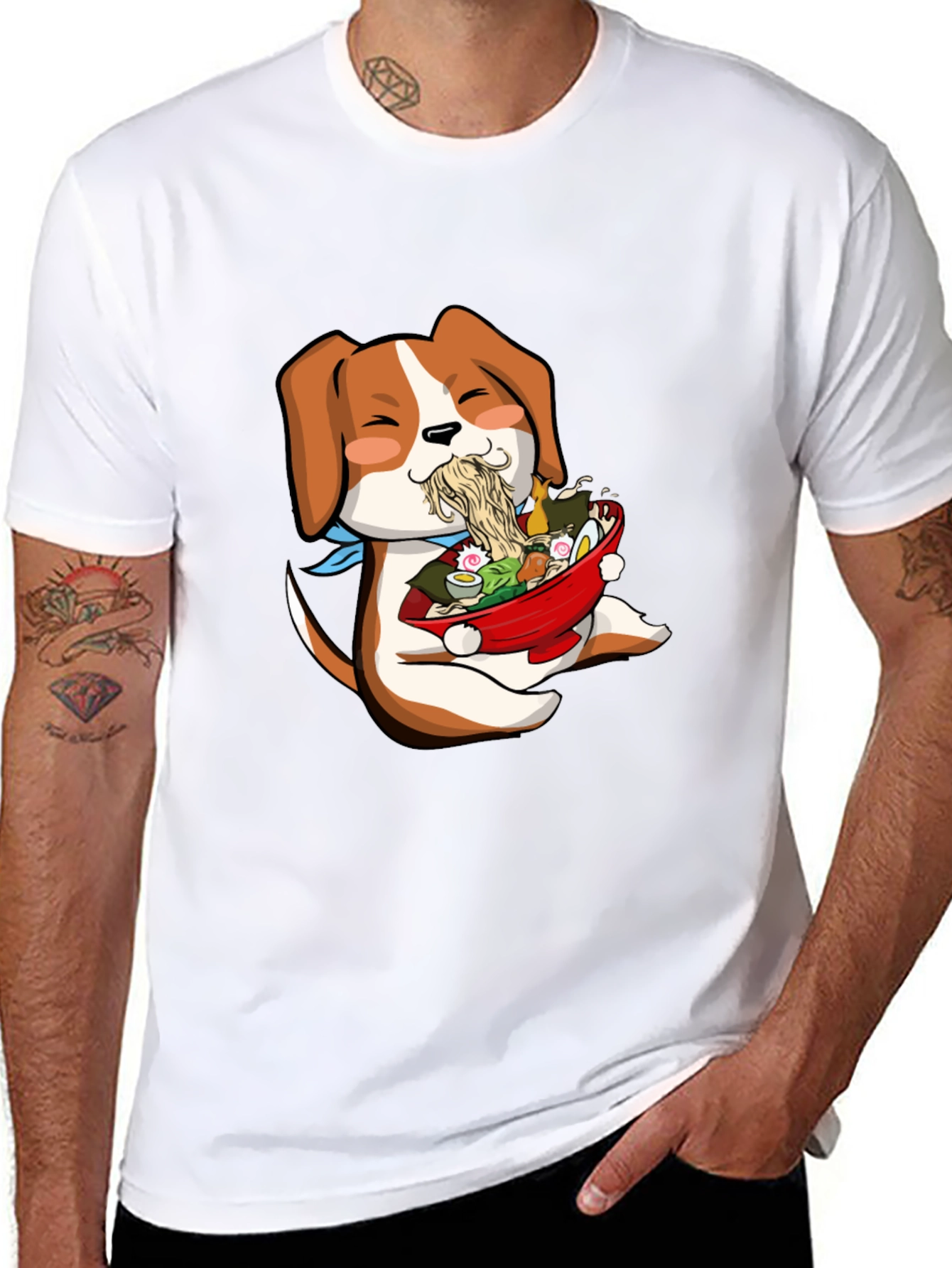 Dog Ramen Lover T-Shirt - Cute Anime Style