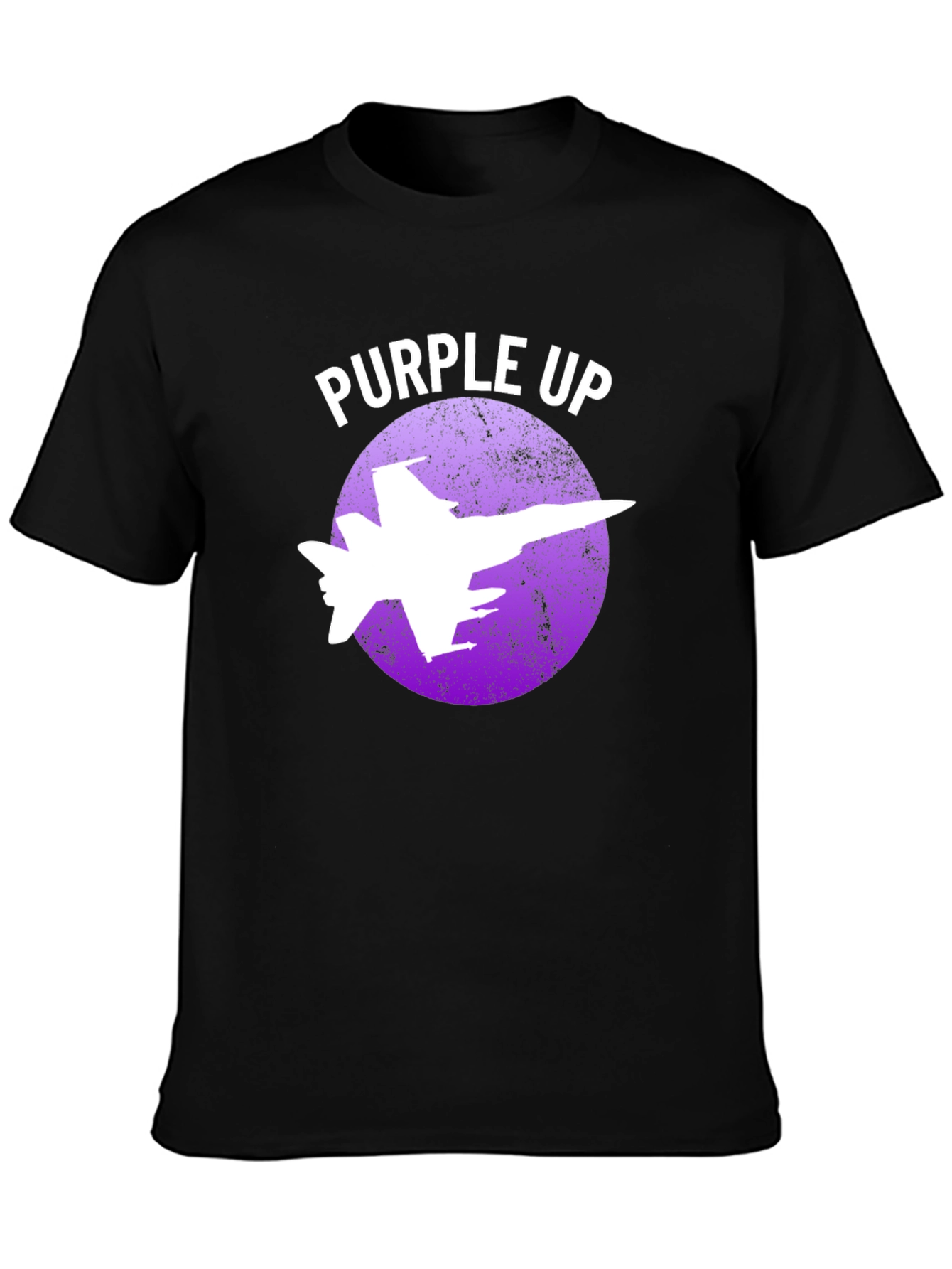 Purple Up Fighter Jet Graphic T-Shirt