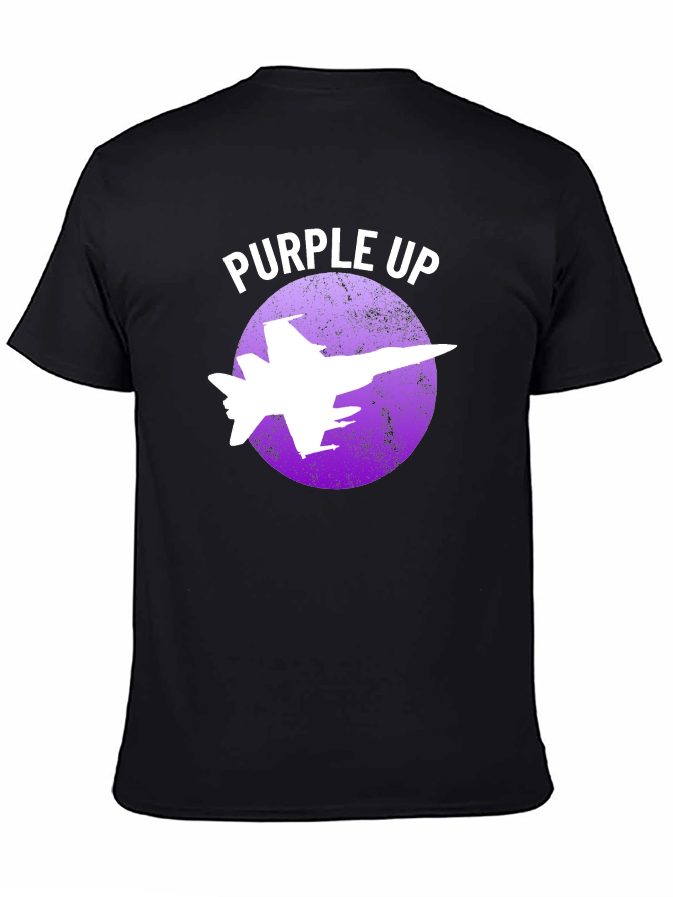 Purple Up Fighter Jet Graphic T-Shirt