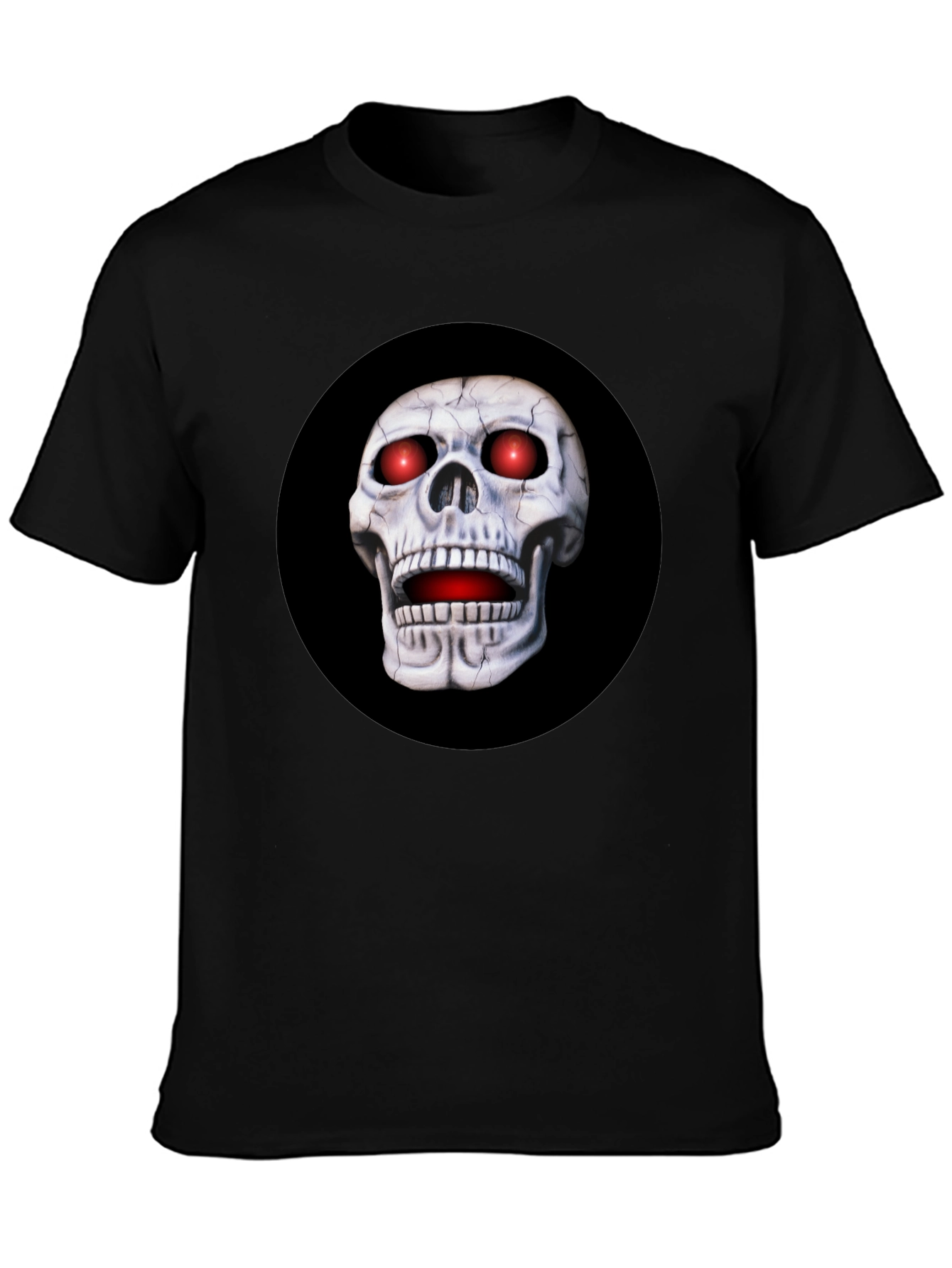 Skull Graphic T-Shirt - Red Eyes Black Tee