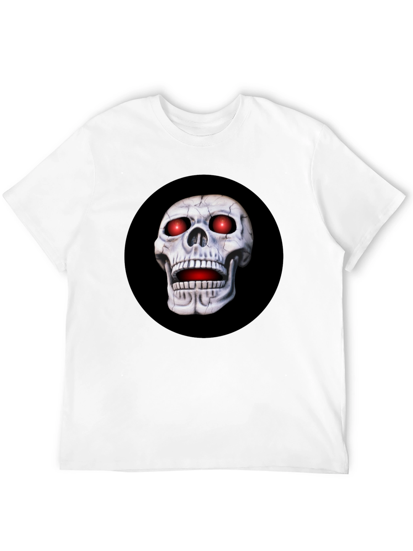 Skull Graphic T-Shirt - Red Eyes Black Tee