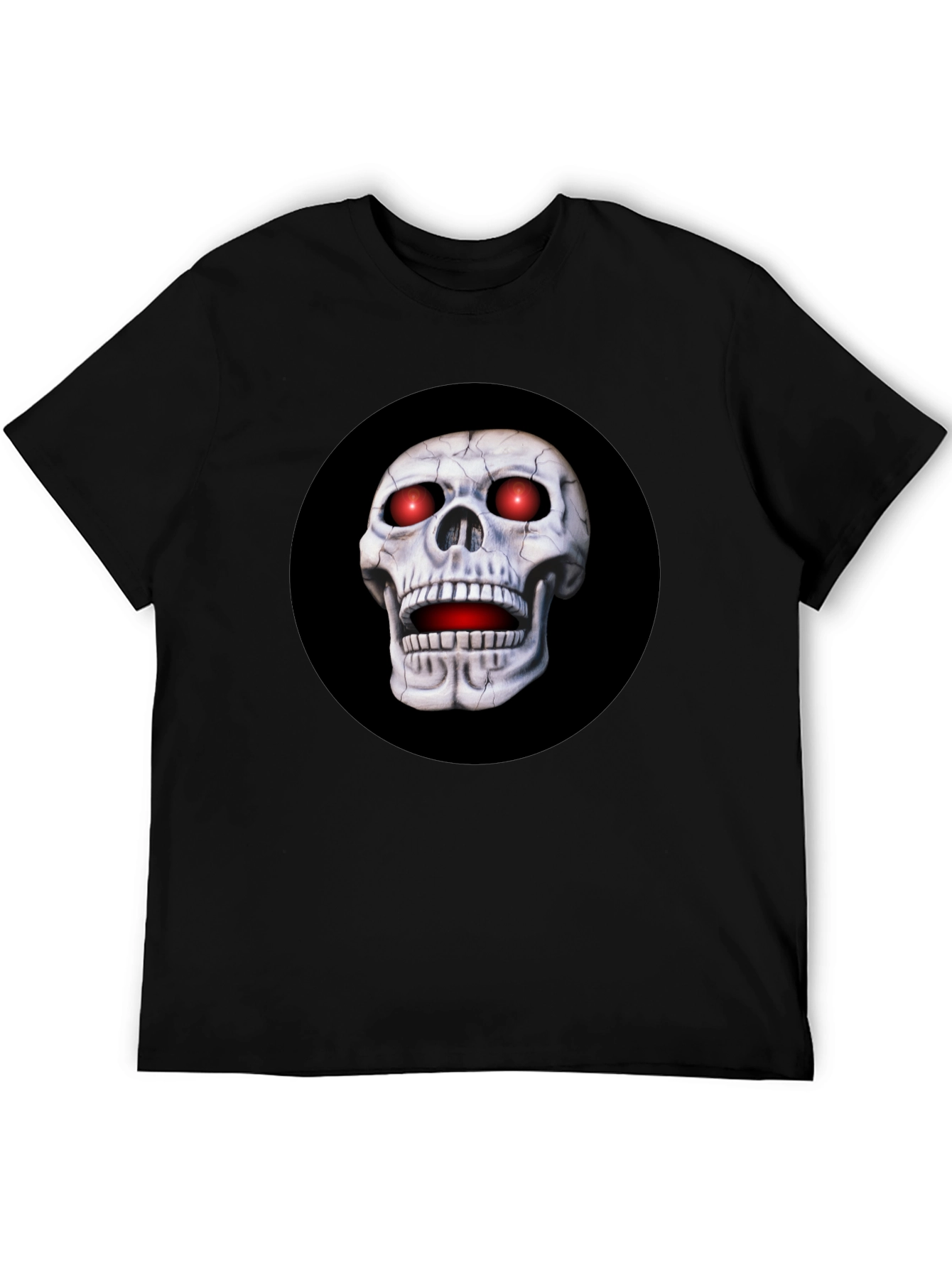 Skull Graphic T-Shirt - Red Eyes Black Tee