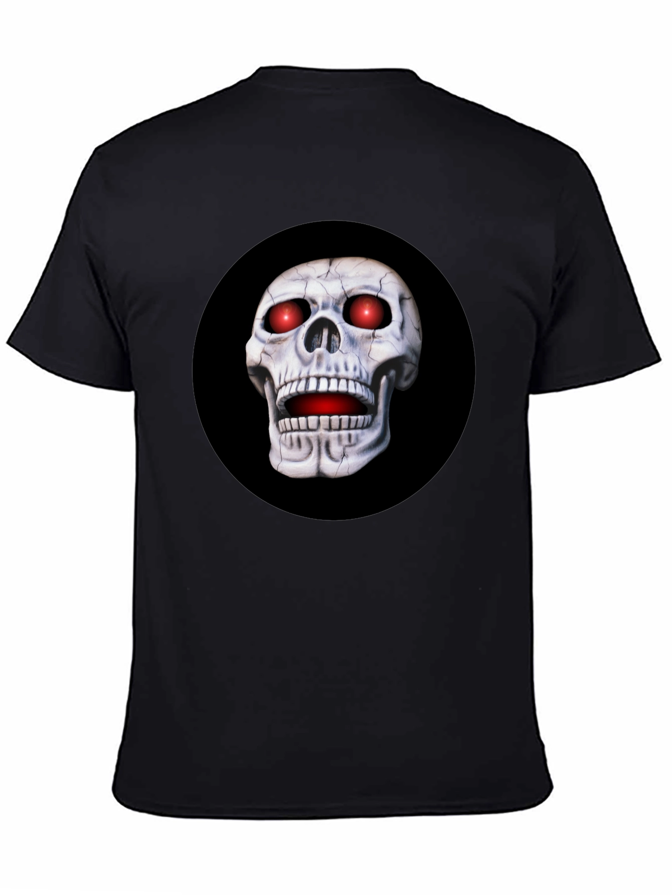 Skull Graphic T-Shirt - Red Eyes Black Tee