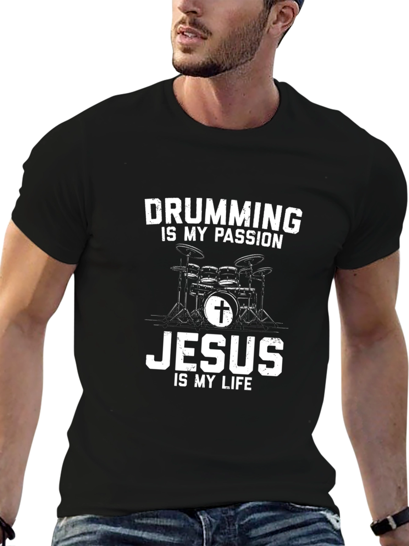 Drumming Jesus T-Shirt - Passion and Faith