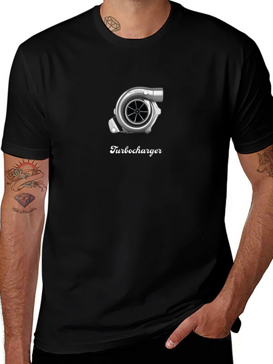 Turbocharger Graphic Tee - Black Cotton T-Shirt