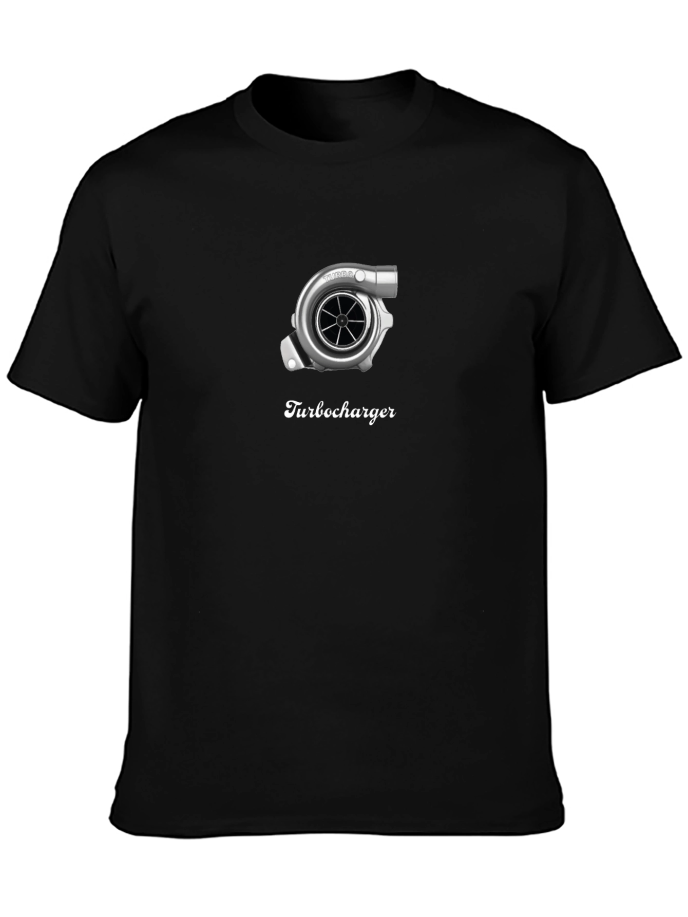 Turbocharger Graphic Tee - Black Cotton T-Shirt