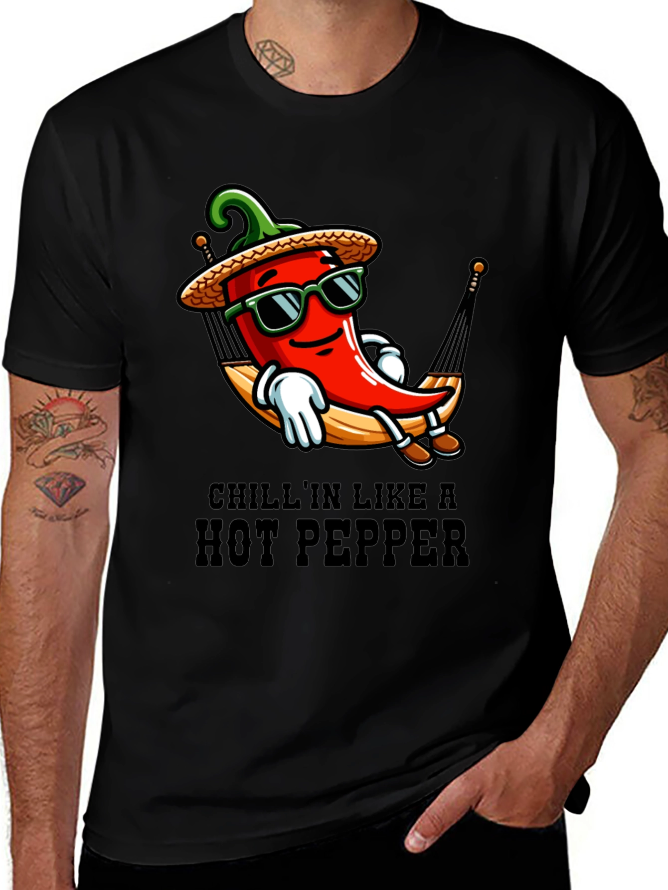 Chillin Hot Pepper T-Shirt - Funny Graphic Tee