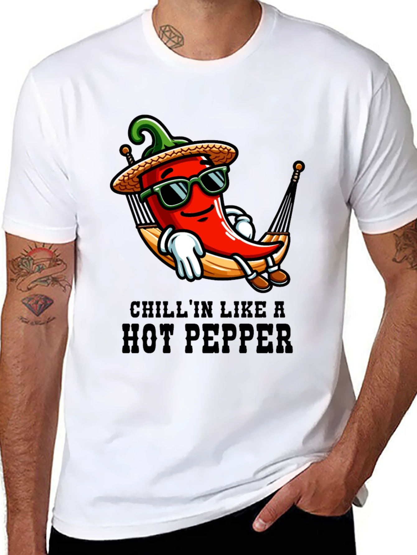 Chillin Hot Pepper T-Shirt - Funny Graphic Tee