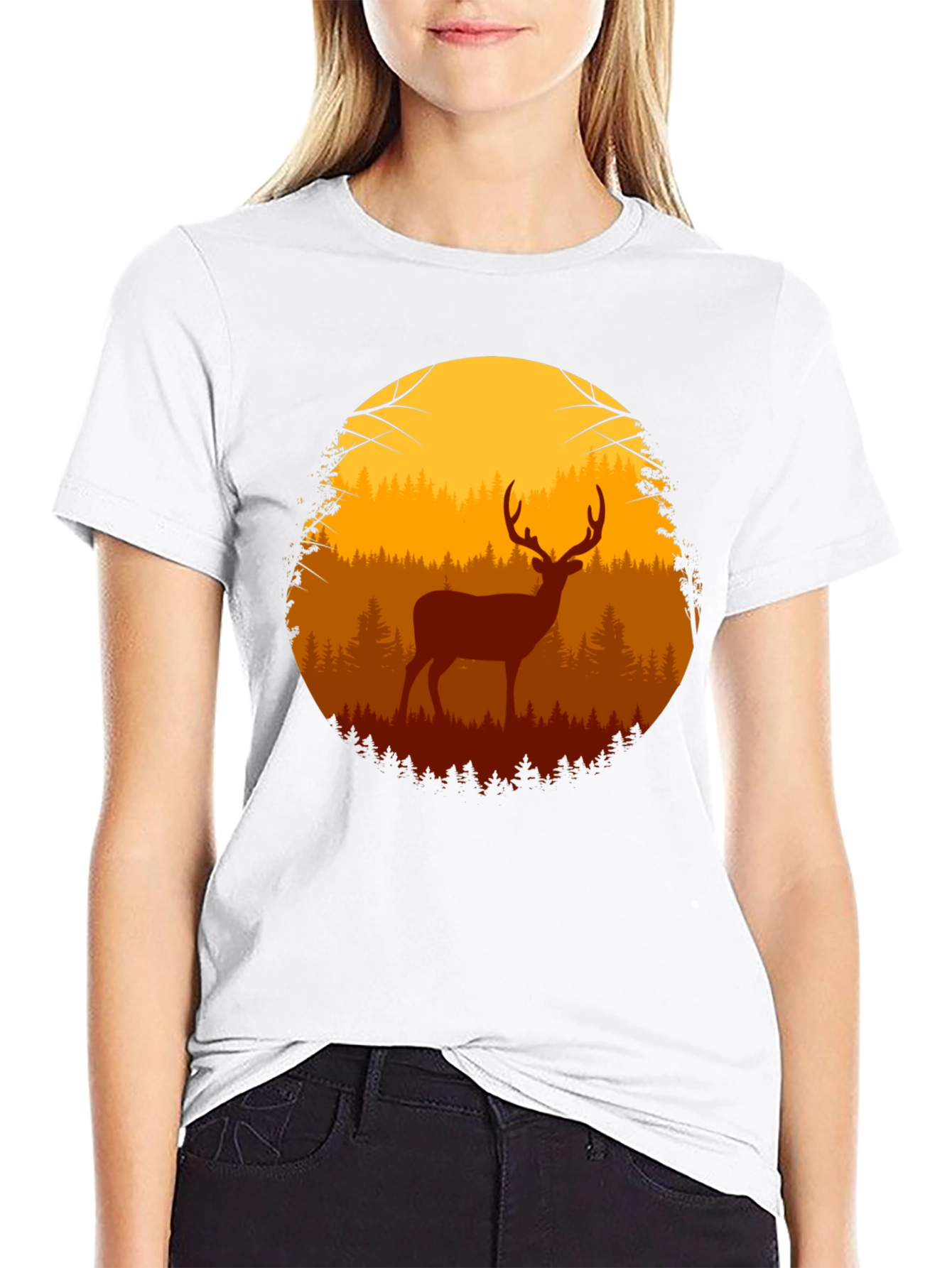 Deer in Forest Graphic Tee