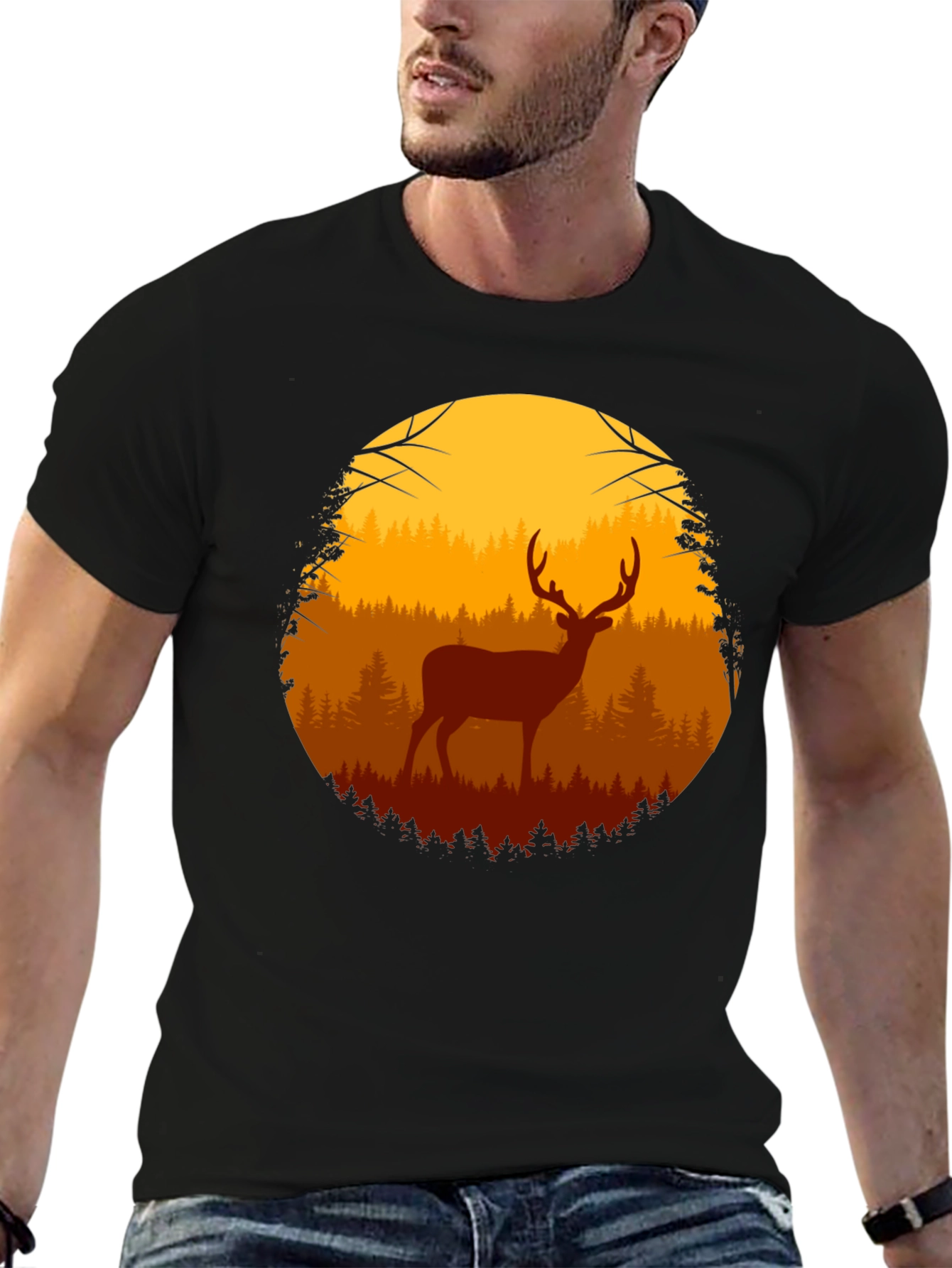 Deer in Forest Graphic Tee