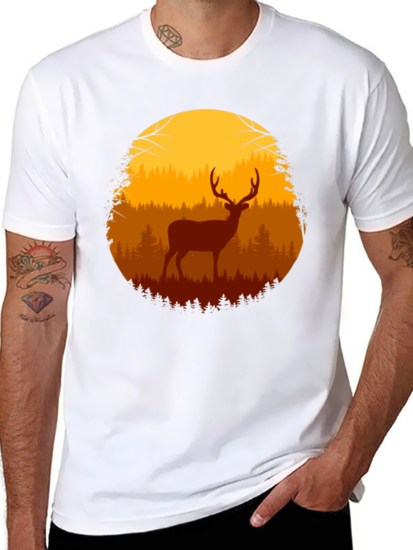 Deer in Forest Graphic Tee