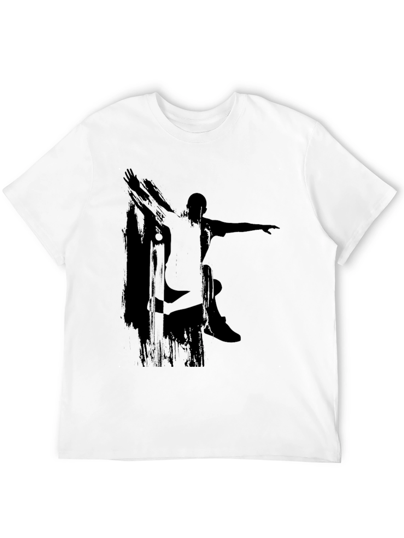 Skateboarder Silhouette Graphic Tee - Black