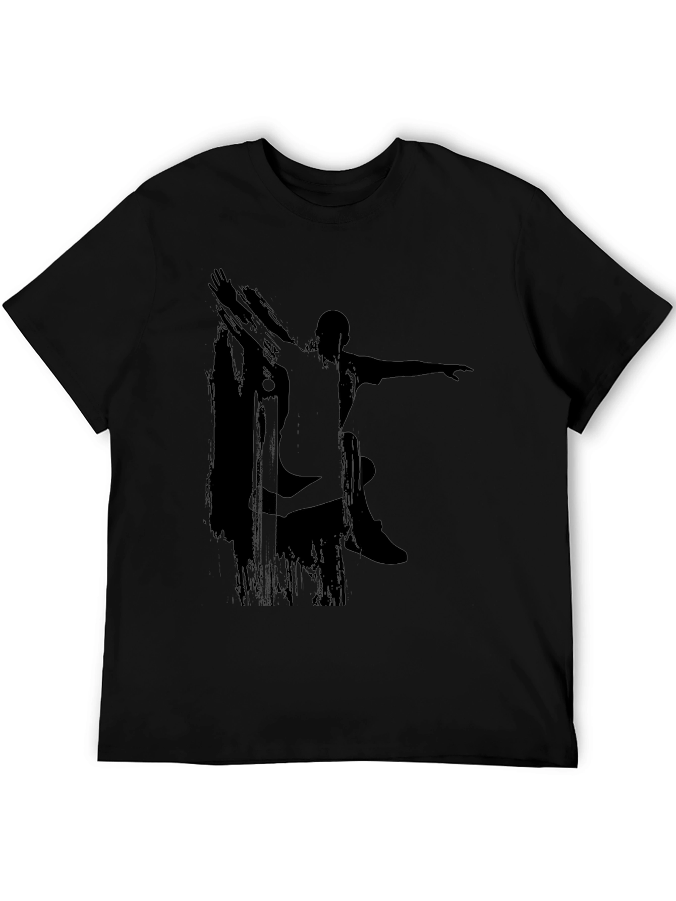 Skateboarder Silhouette Graphic Tee - Black