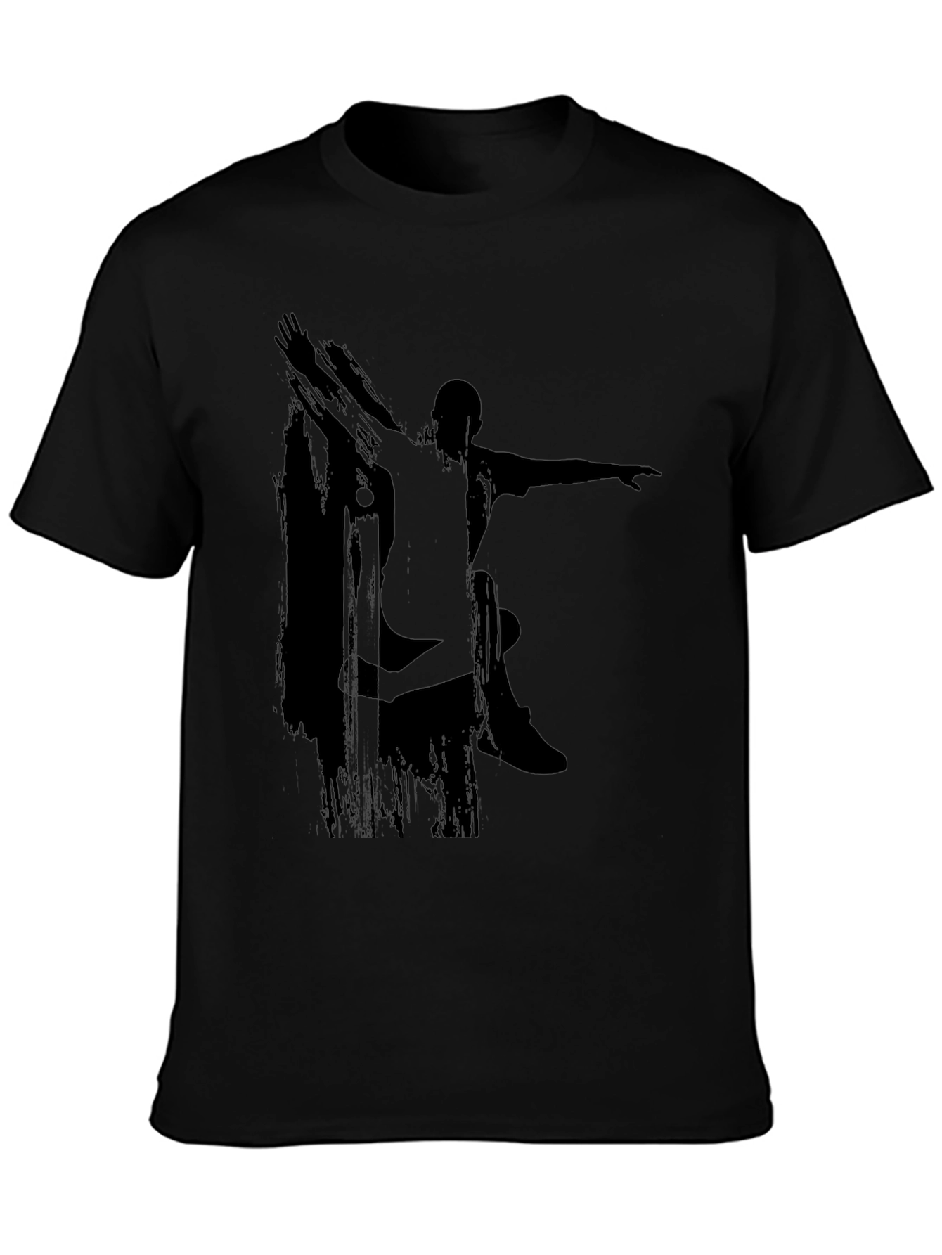 Skateboarder Silhouette Graphic Tee - Black