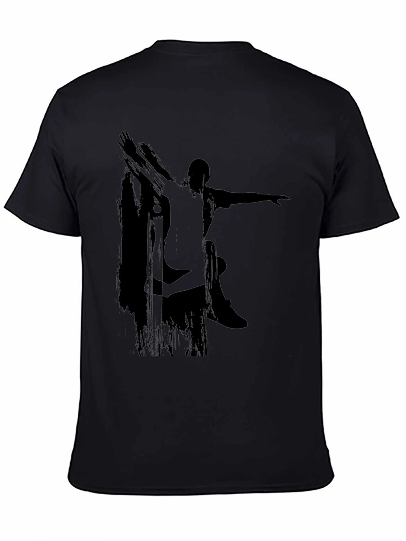 Skateboarder Silhouette Graphic Tee - Black