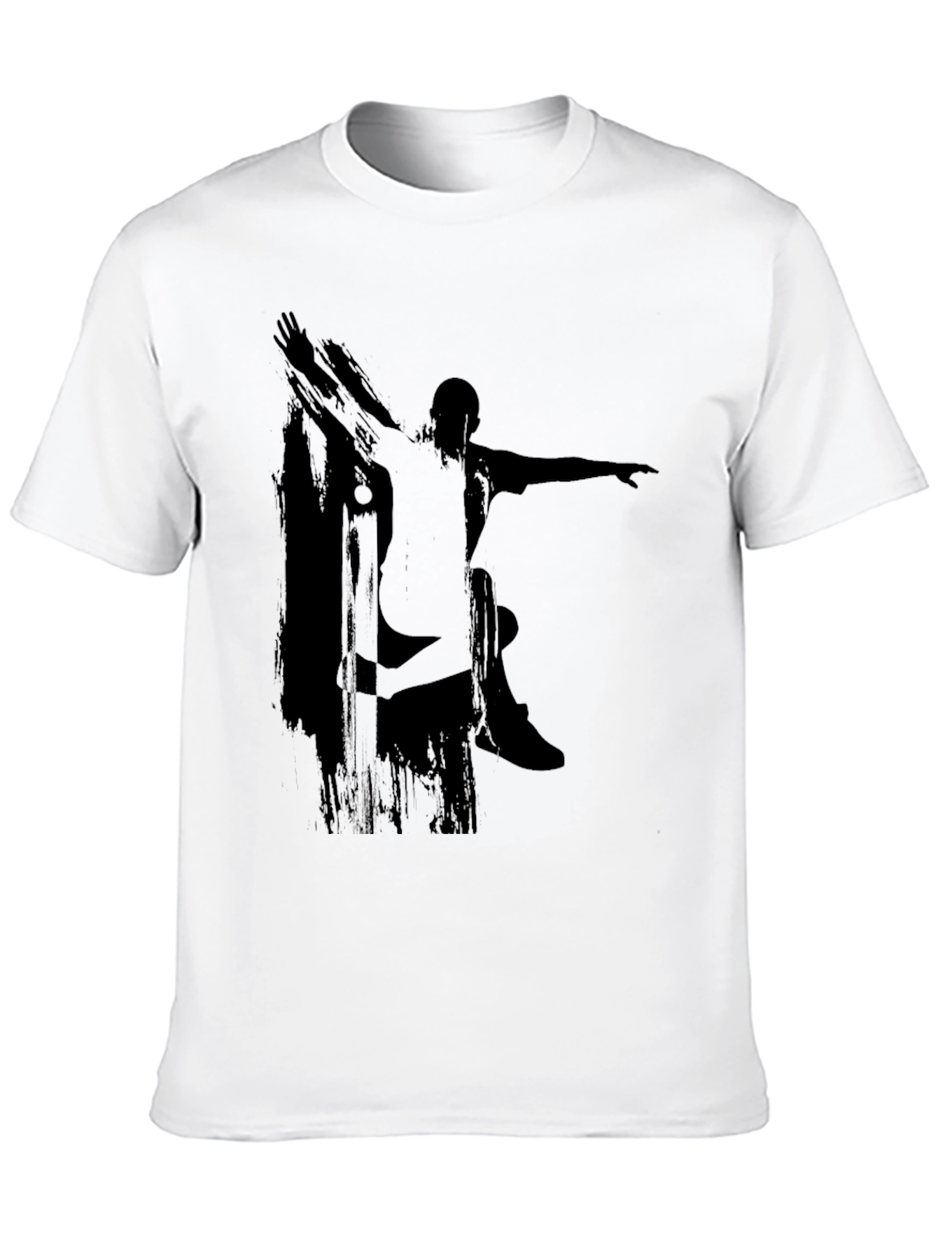 Skateboarder Silhouette Graphic Tee - Black