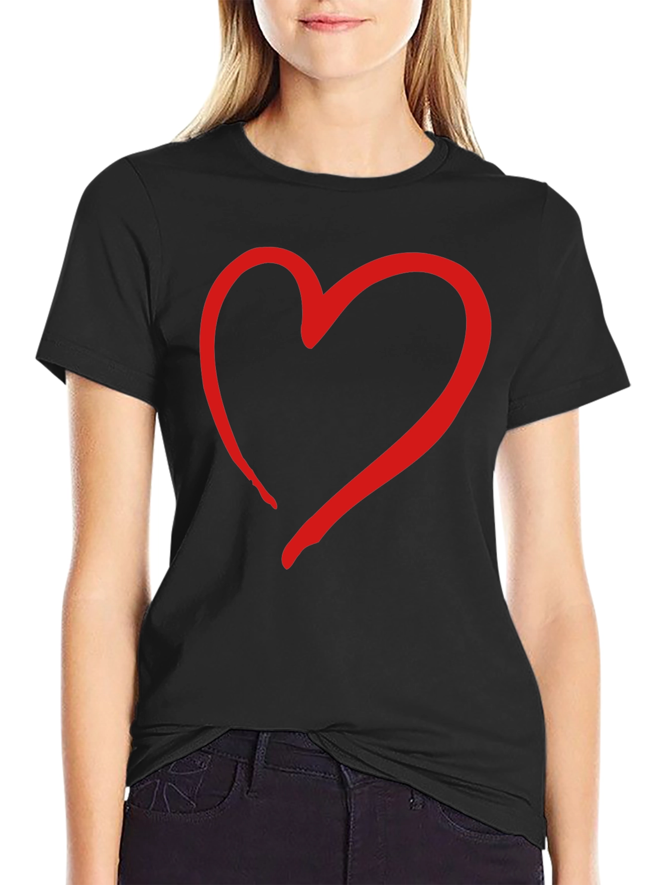 Heart Graphic Black T-Shirt | Stylish Casual Tee