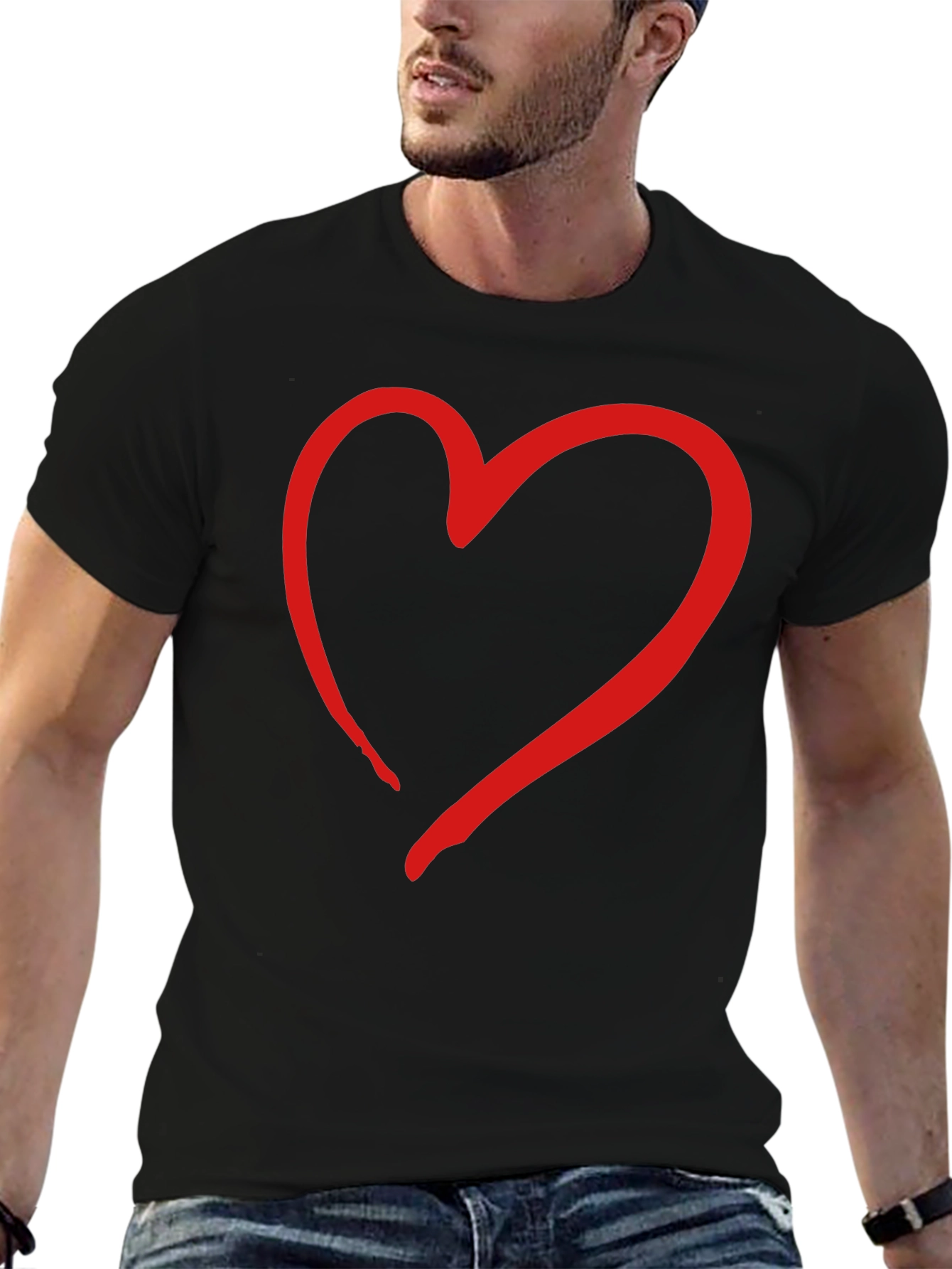 Heart Graphic Black T-Shirt | Stylish Casual Tee